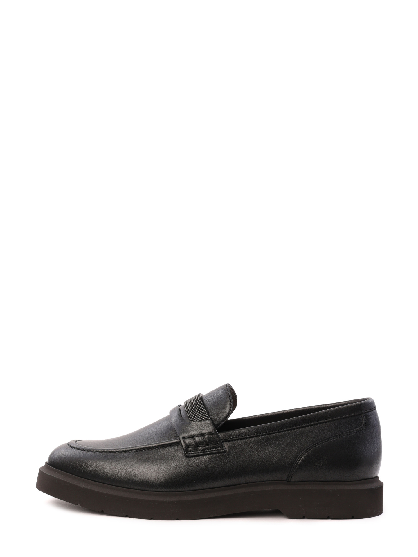 Лоферы Brunello Cucinelli MZNAGB1213 C101 черные женские из кожи — купить в интернет-магазине Verdistore