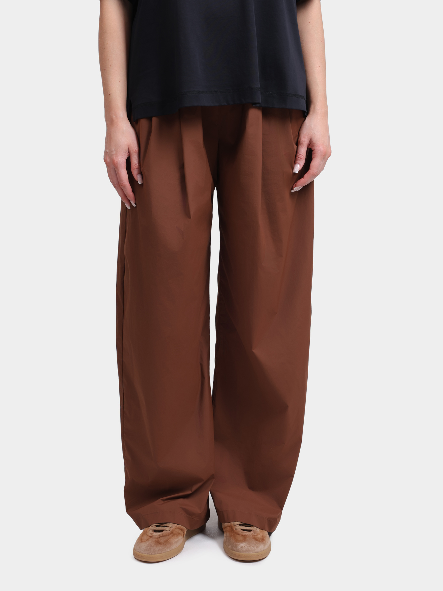 Брюки Herno PT000246D 12431SZ 2240 терракотовые женские на полясе резинке  — купить в интернет-магазине Verdistore
