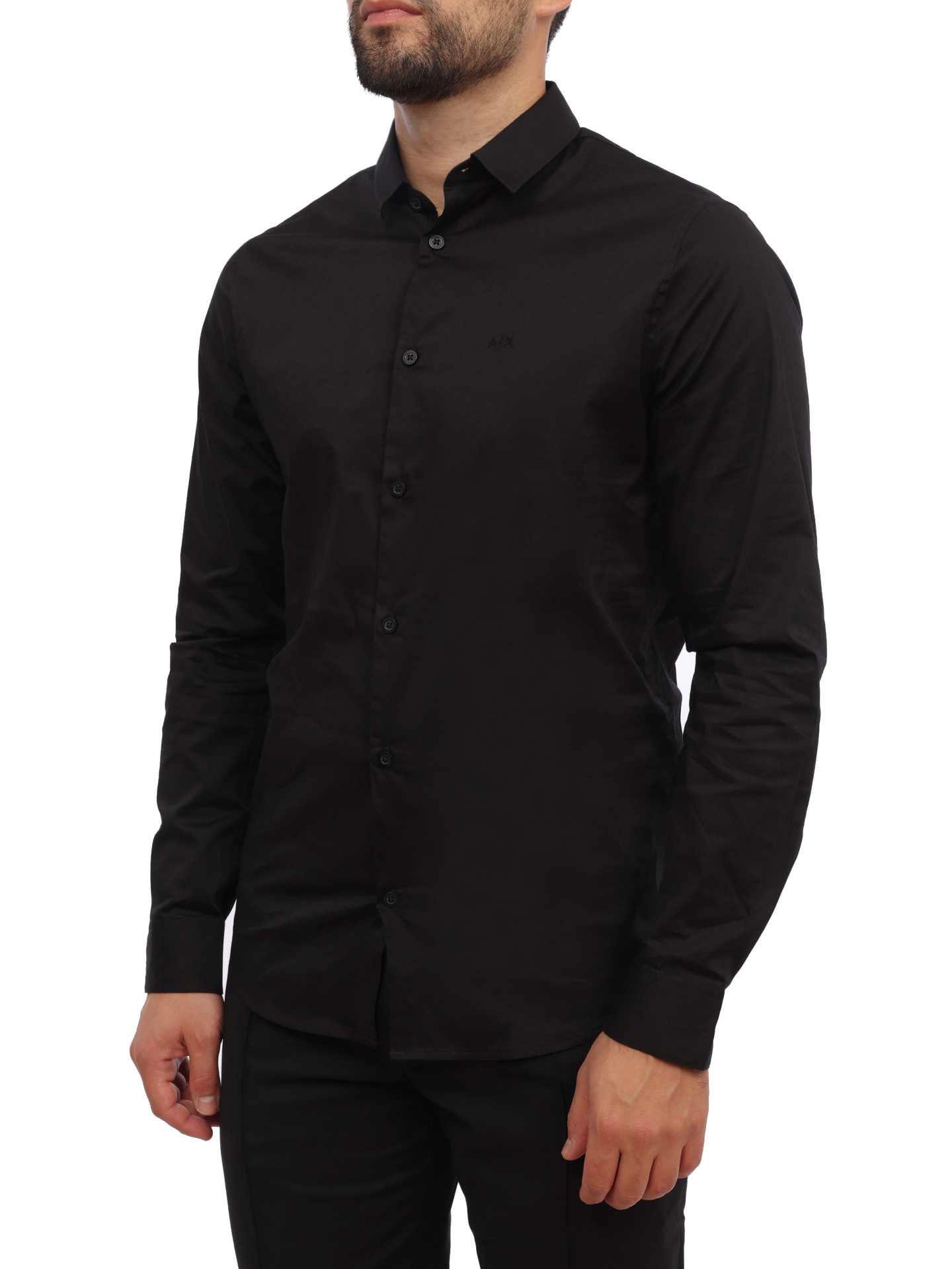 Рубашка Armani Exchange 8NZC31 ZN28Z 1200 черная мужская из хлопка — купить в интернет-магазине Verdistore