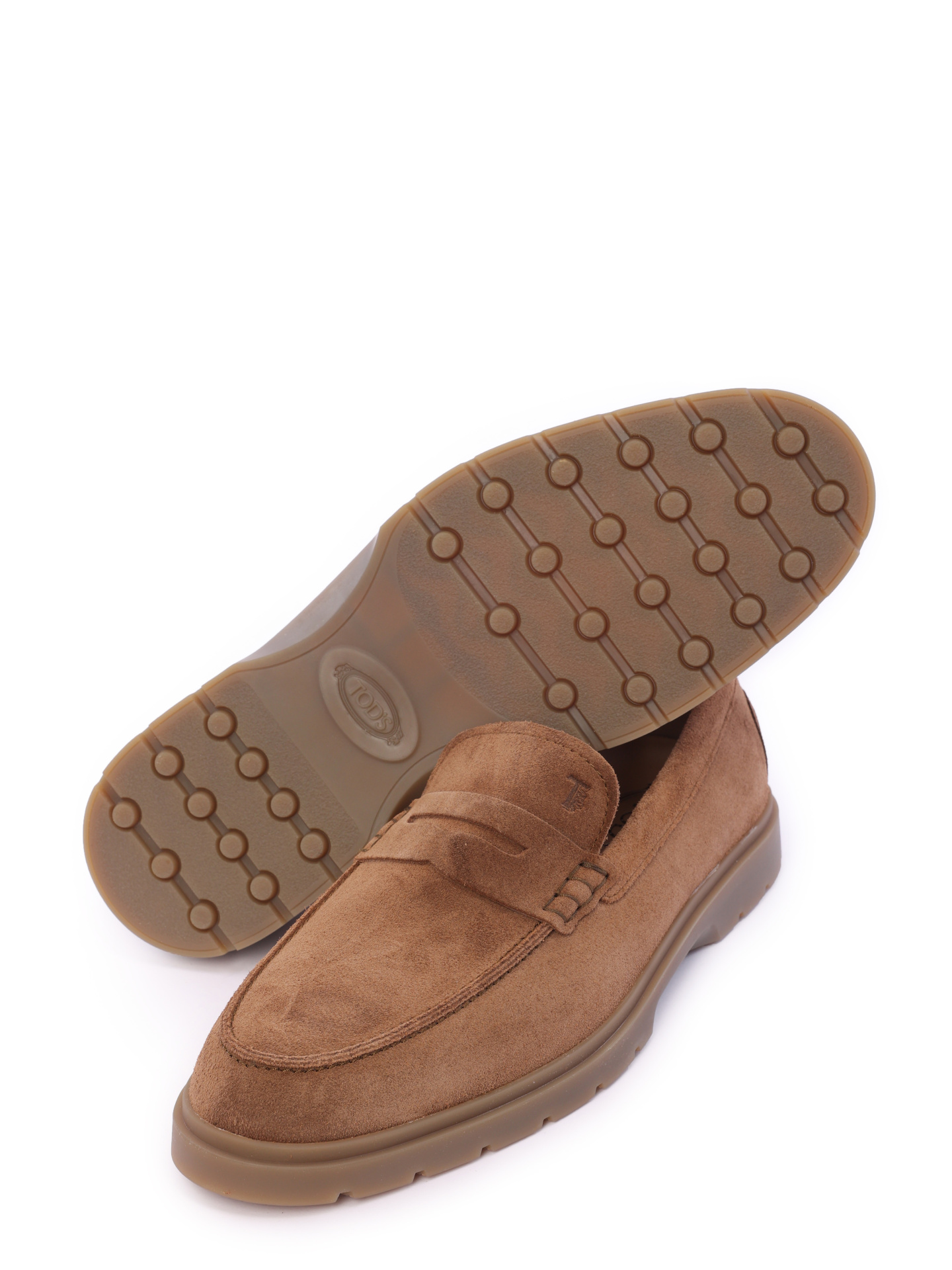 Лоферы коричневые замшевые на резиновой подошве — купить в интернет-магазине Verdistore