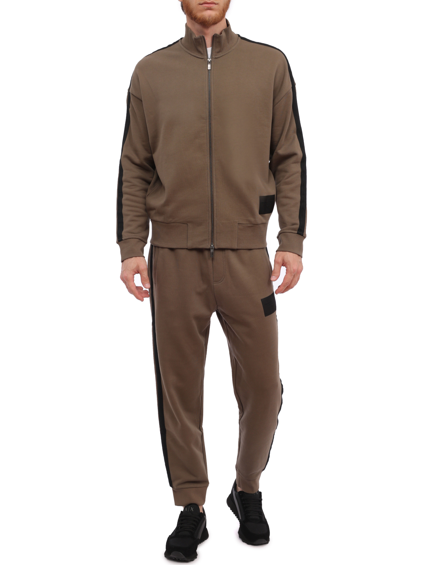 Брюки спортивные Armani Exchange 6RZPLM ZJ4XZ 1784 хлопковые с вставками по бокам  — купить в интернет-магазине Verdistore