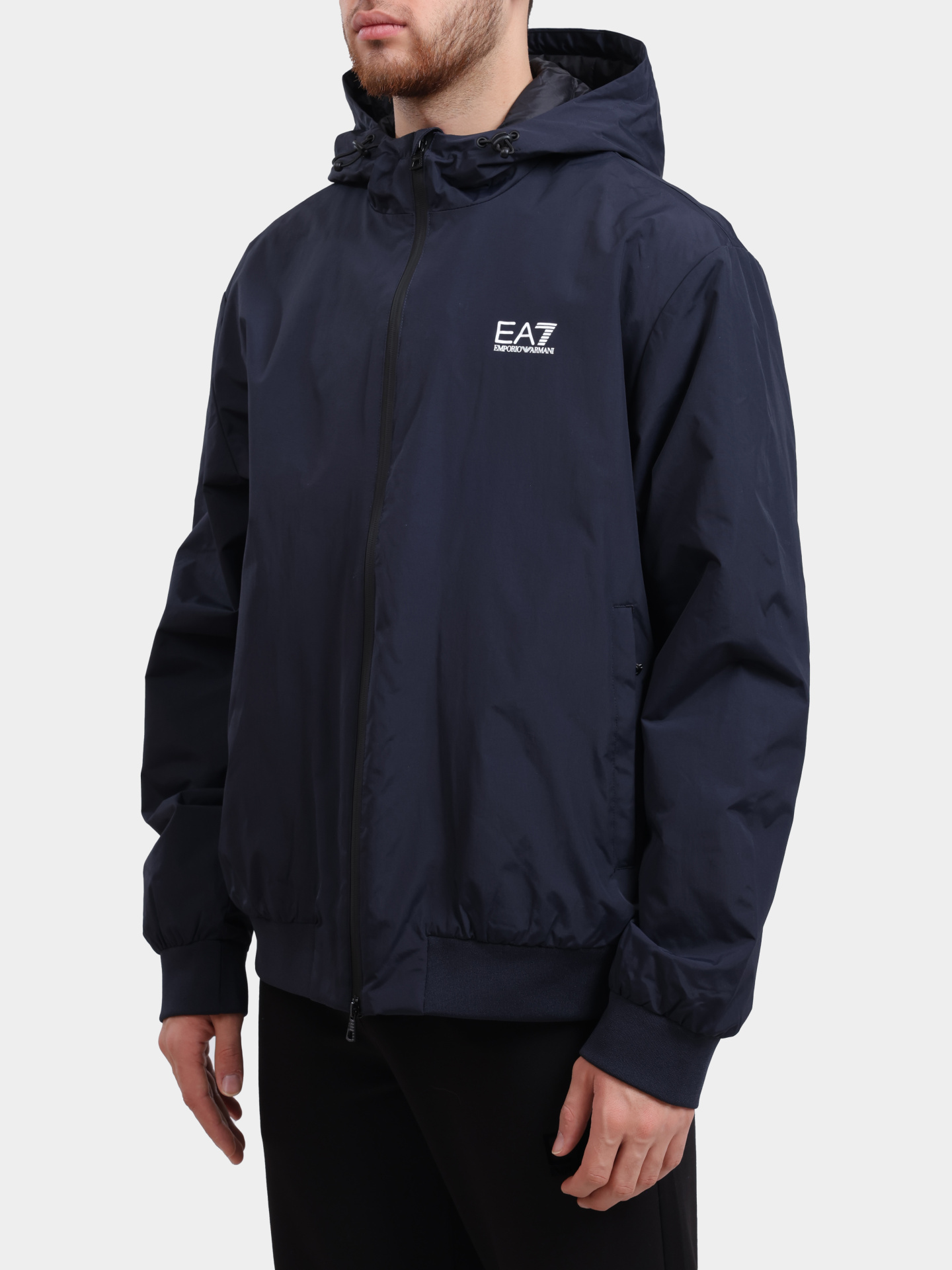 Ветровка EA7 8NPB21 PNFZZ синяя мужская с капюшоном — купить в интернет-магазине Verdistore