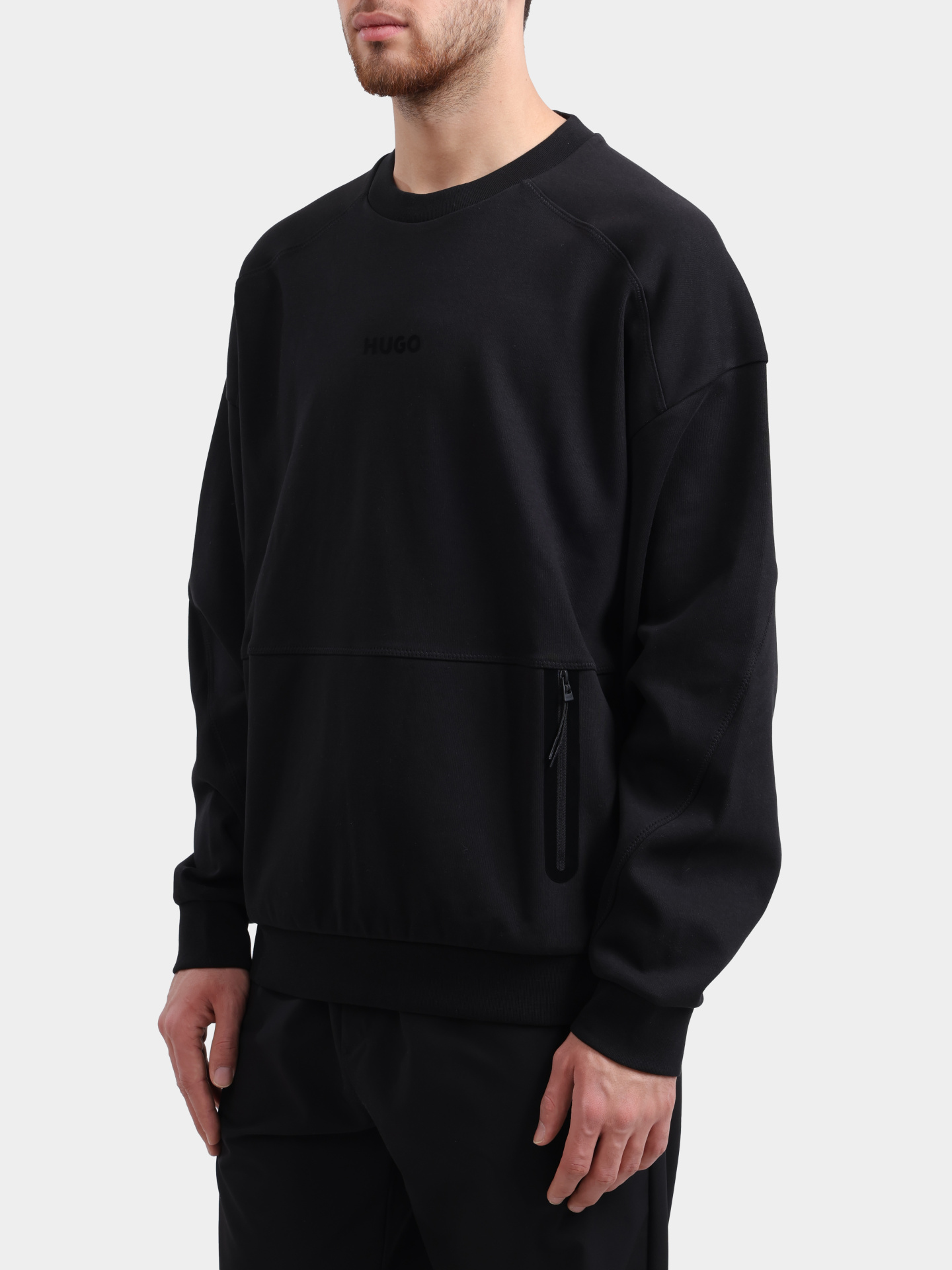 Свитшот Dubilos 10272299 черный мужской с фактурной отделкой — купить в интернет-магазине Verdistore