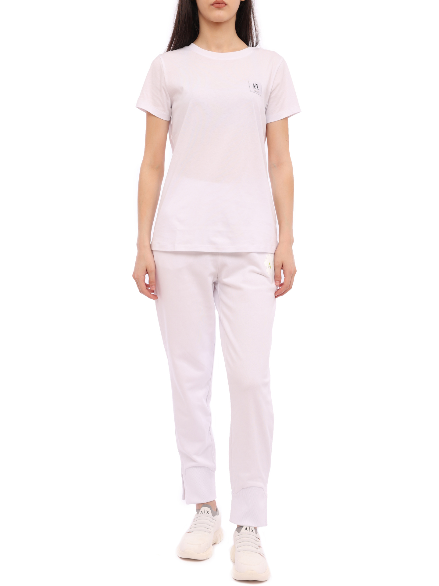 Брюки спортивные Armani Exchange 3RYP89 YJCZZ 1000 белые женские из хлопка — купить в интернет-магазине Verdistore