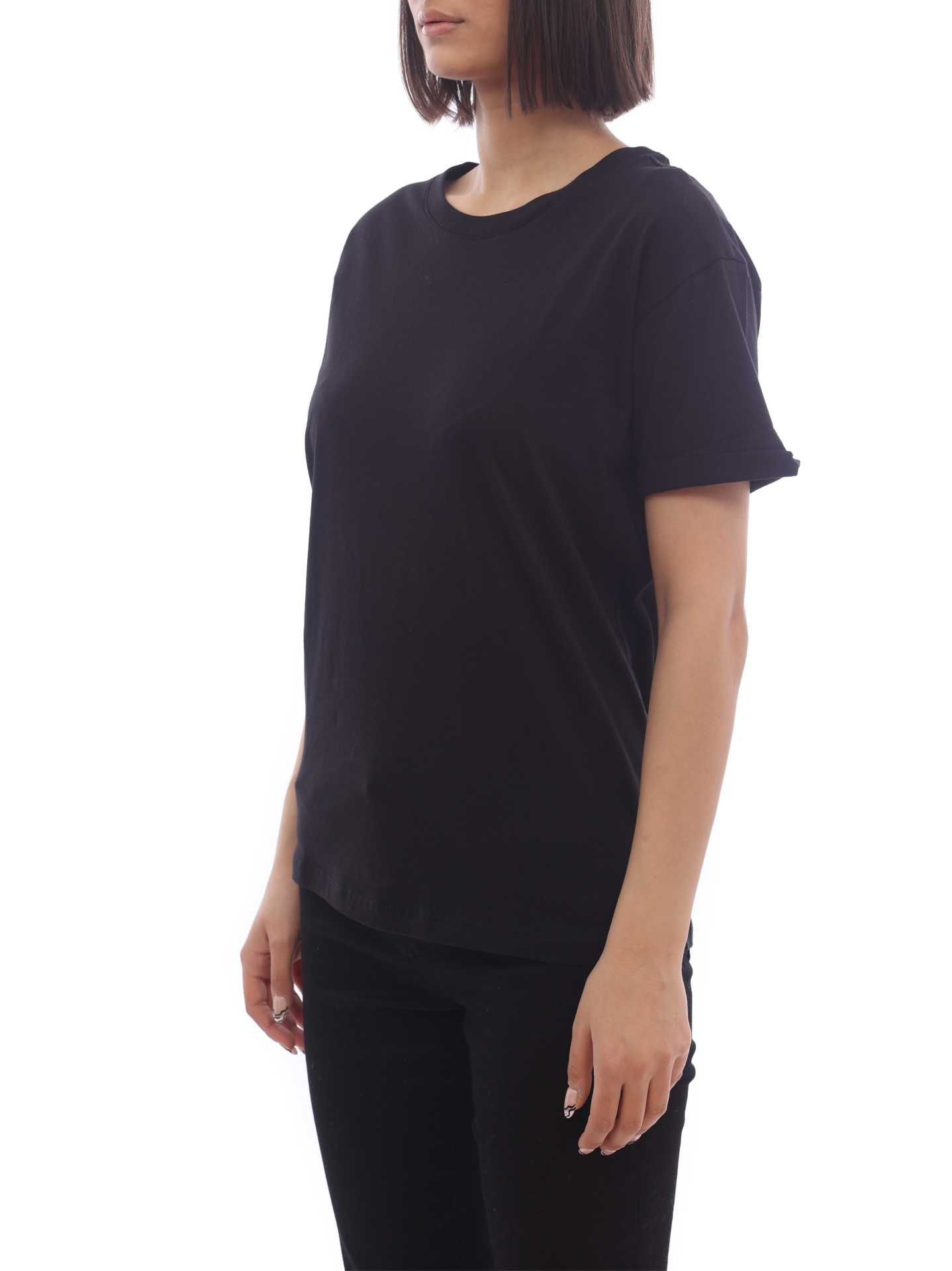 Футболка Armani Exchange 6KYTGC YJ3RZ 1200 черная женская с логотипом на спине — купить в интернет-магазине Verdistore