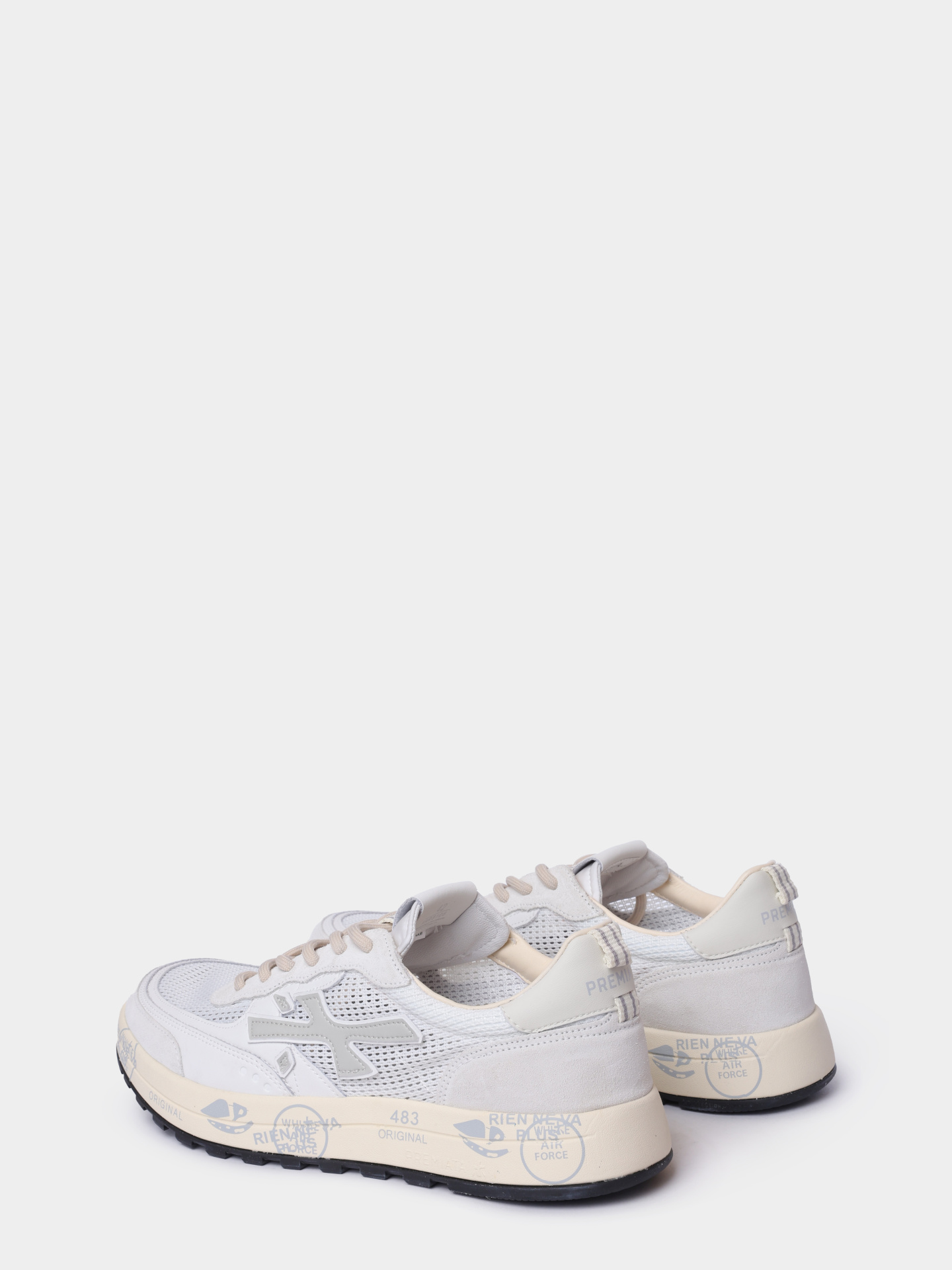 Кроссовки Premiata Sport NOUS VAR 8106 белые мужские комбинированные с перфорацией — купить в интернет-магазине Verdistore