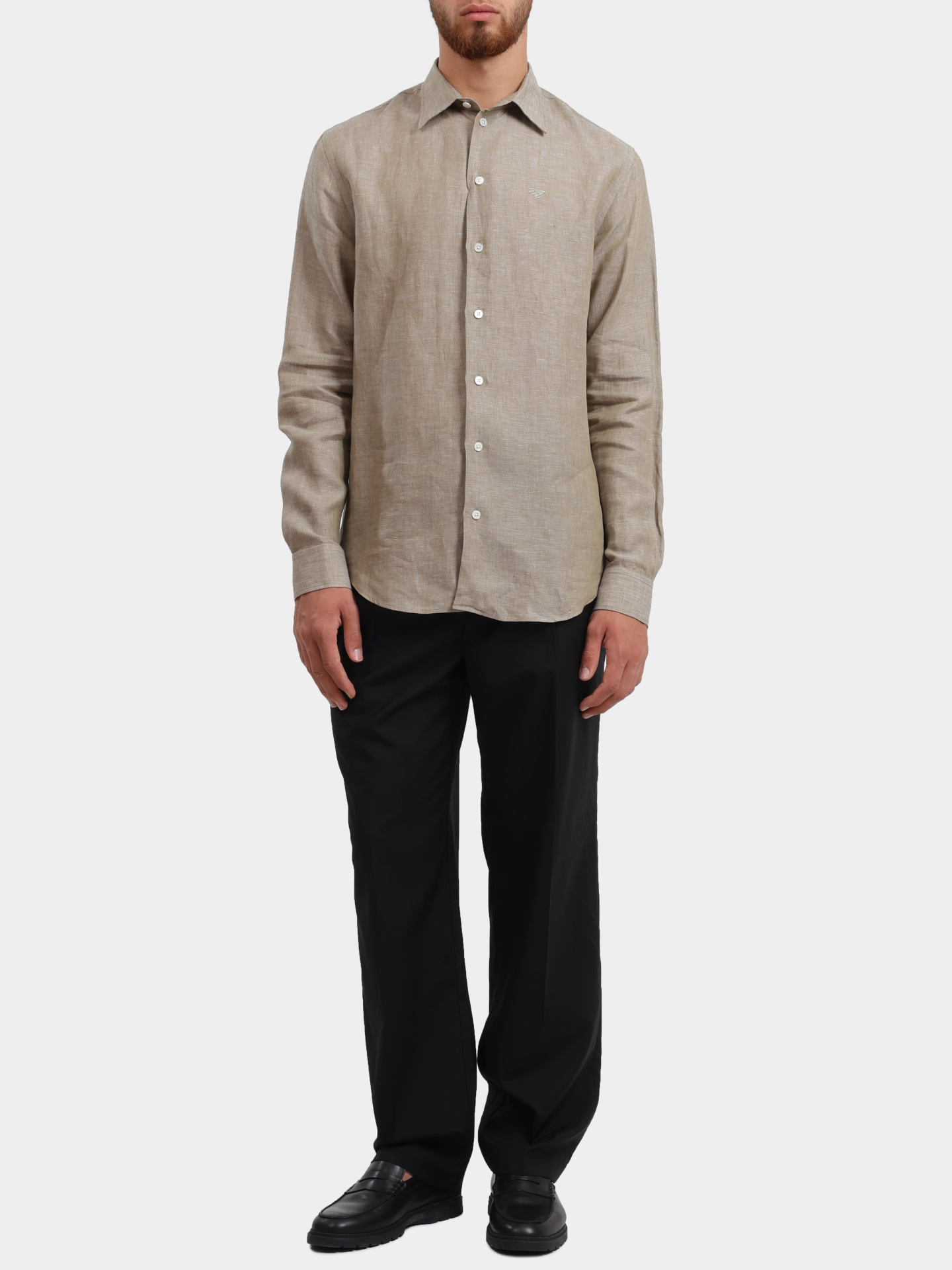 Брюки Emporio Armani EM001211 AF13821 UC001 черные мужские из шерсти — купить в интернет-магазине Verdistore