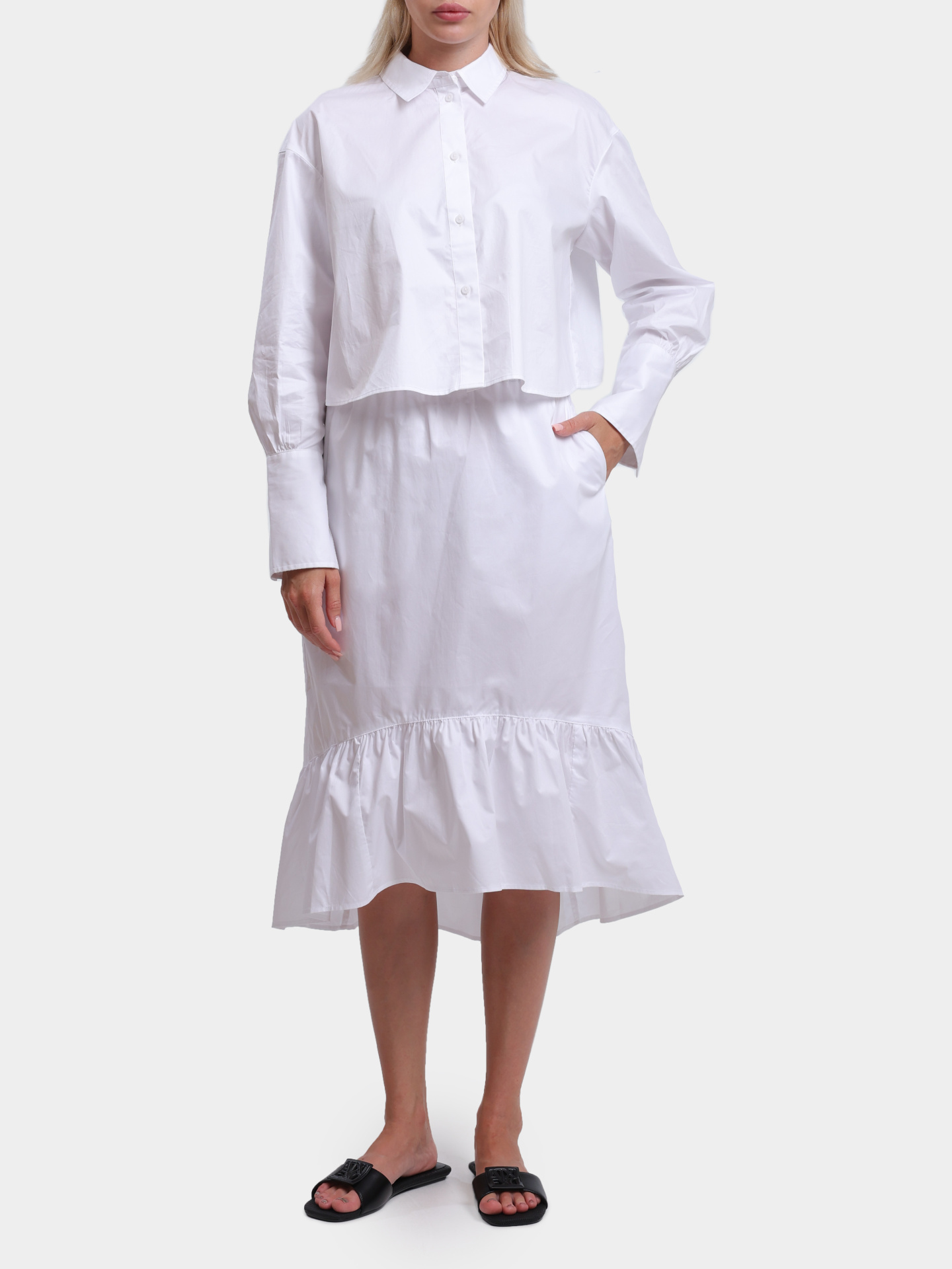 Юбка Armani Exchange XW000473 AF12812 U0002 белая женская из хлопка  — купить в интернет-магазине Verdistore