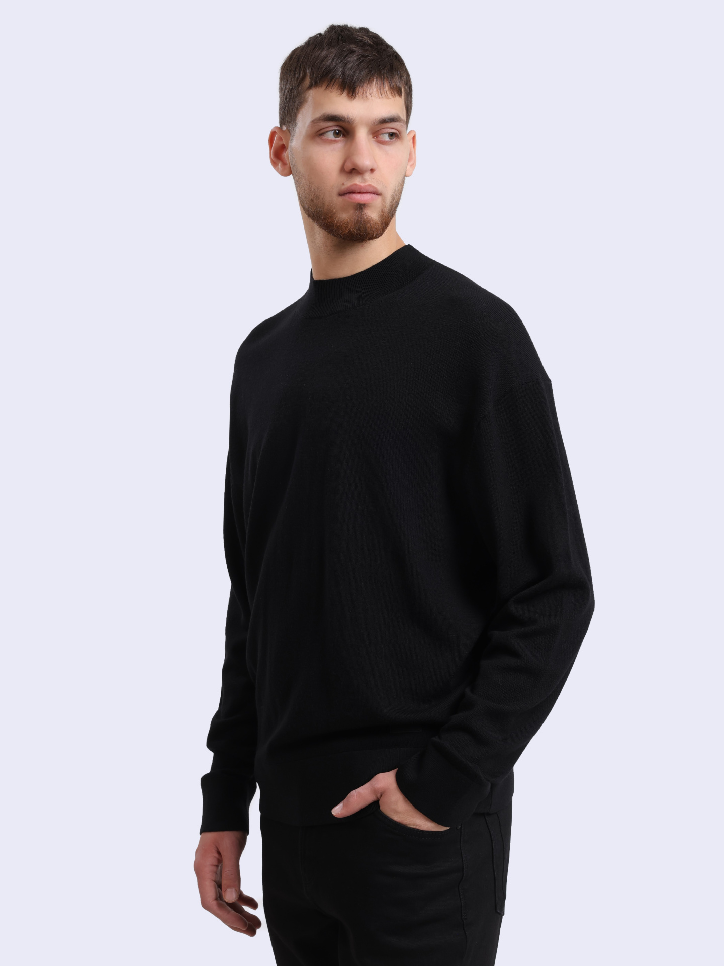 Свитер Calvin Klein K10K111942 черный мужской из шерсти — купить в интернет-магазине Verdistore
