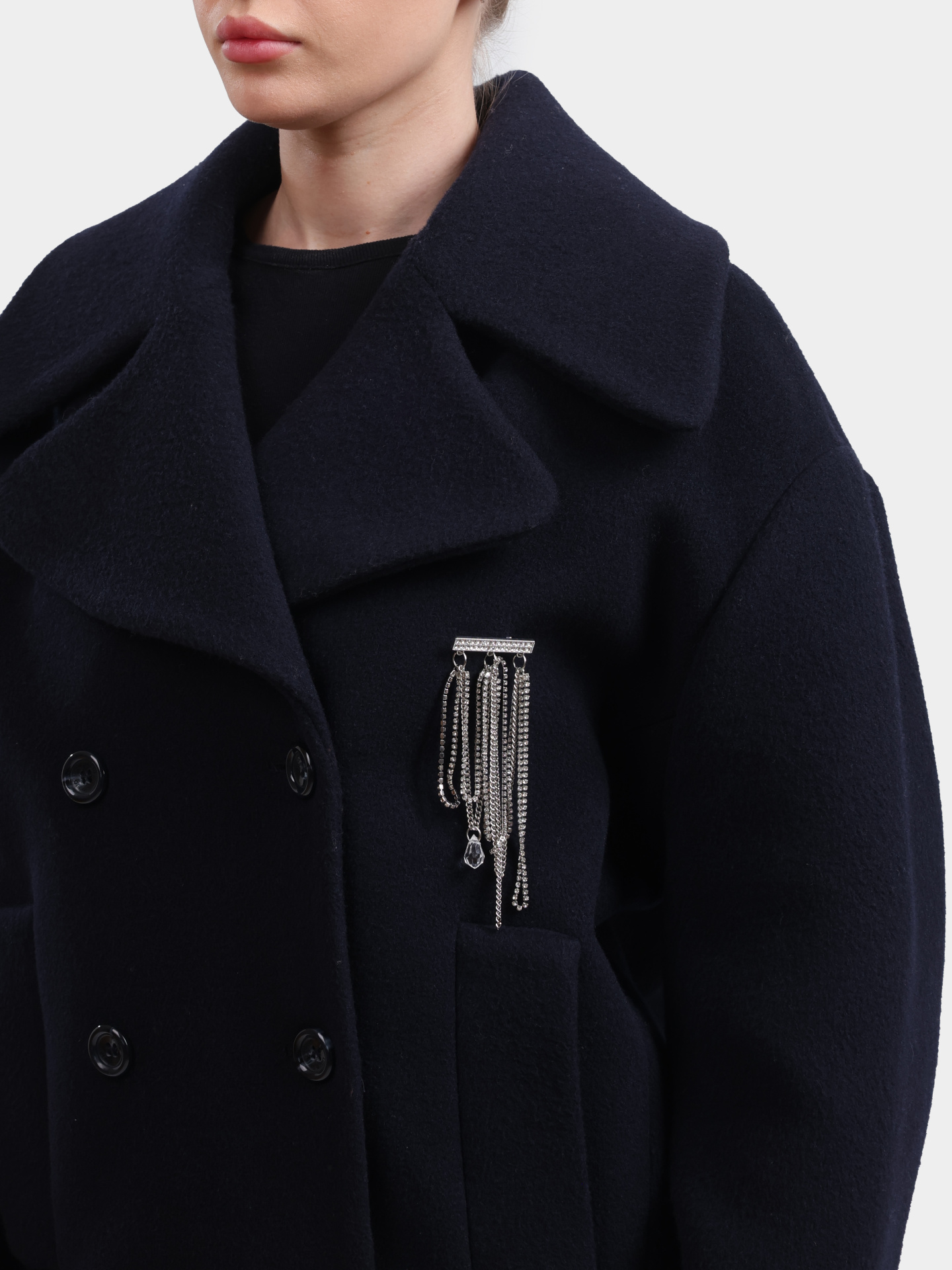 Полупальто CF5306 T2583 9402R темно-синее женское — купить в интернет-магазине Verdistore