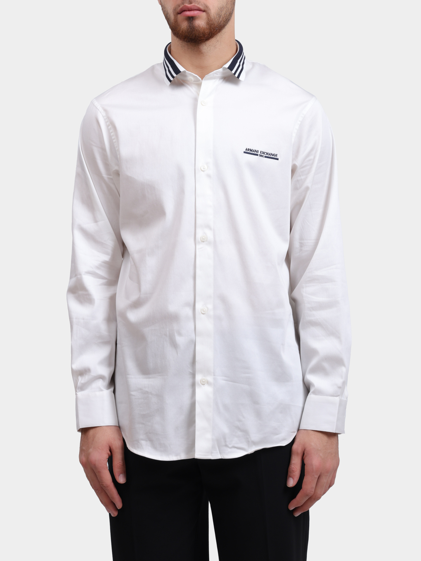 Рубашка Armani Exchange XM000958 AF10192 U0009 хлопковая мужская — купить в интернет-магазине Verdistore