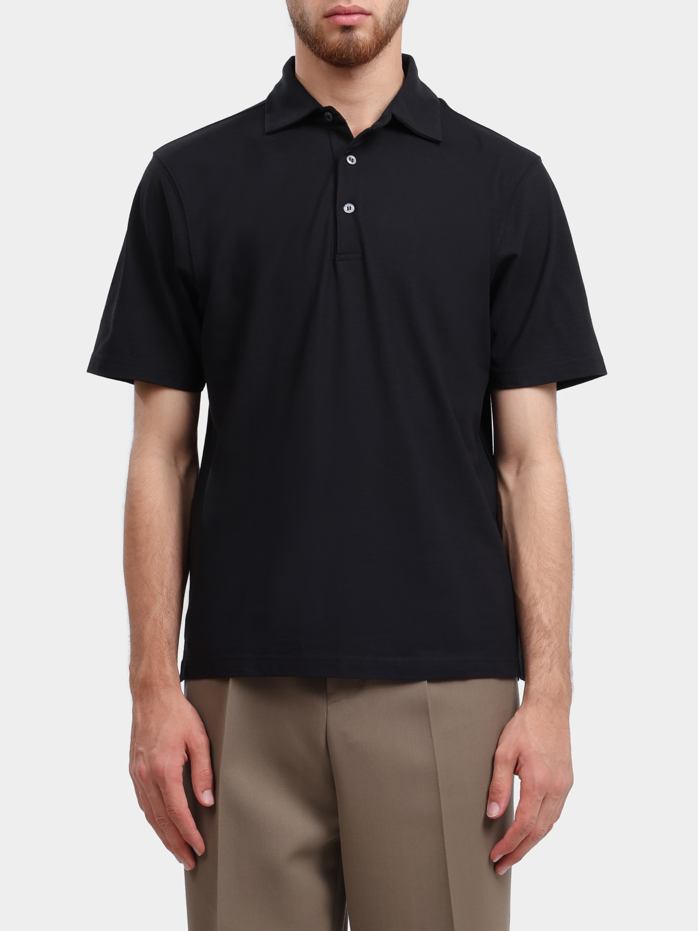 Поло Lardini LPMC80 64053 999 черное мужское из хлопка — купить в интернет-магазине Verdistore