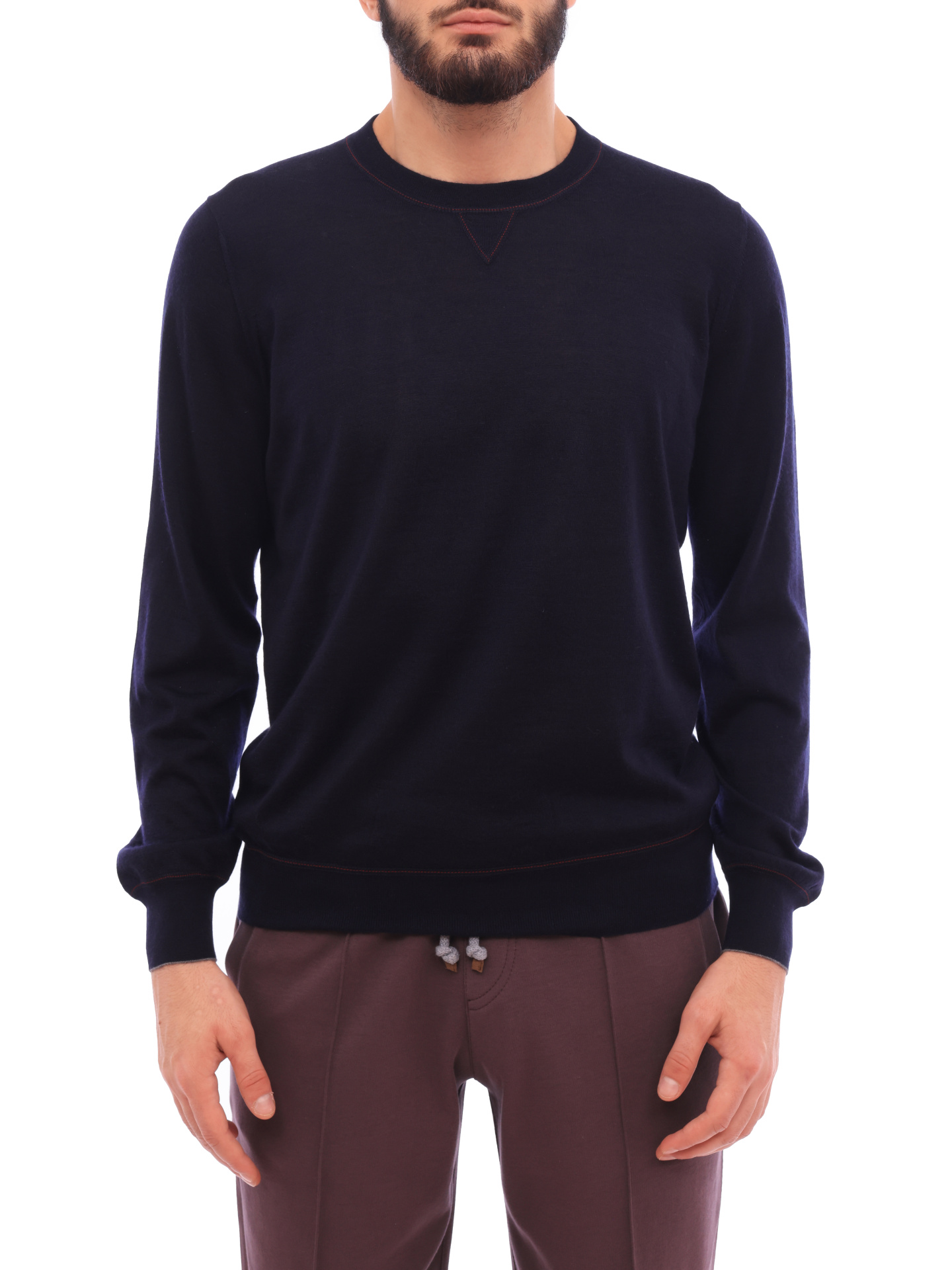 Свитер Brunello Cucinelli M2300240 CJU42 темно-синий мужской кашемировый — купить в интернет-магазине Verdistore