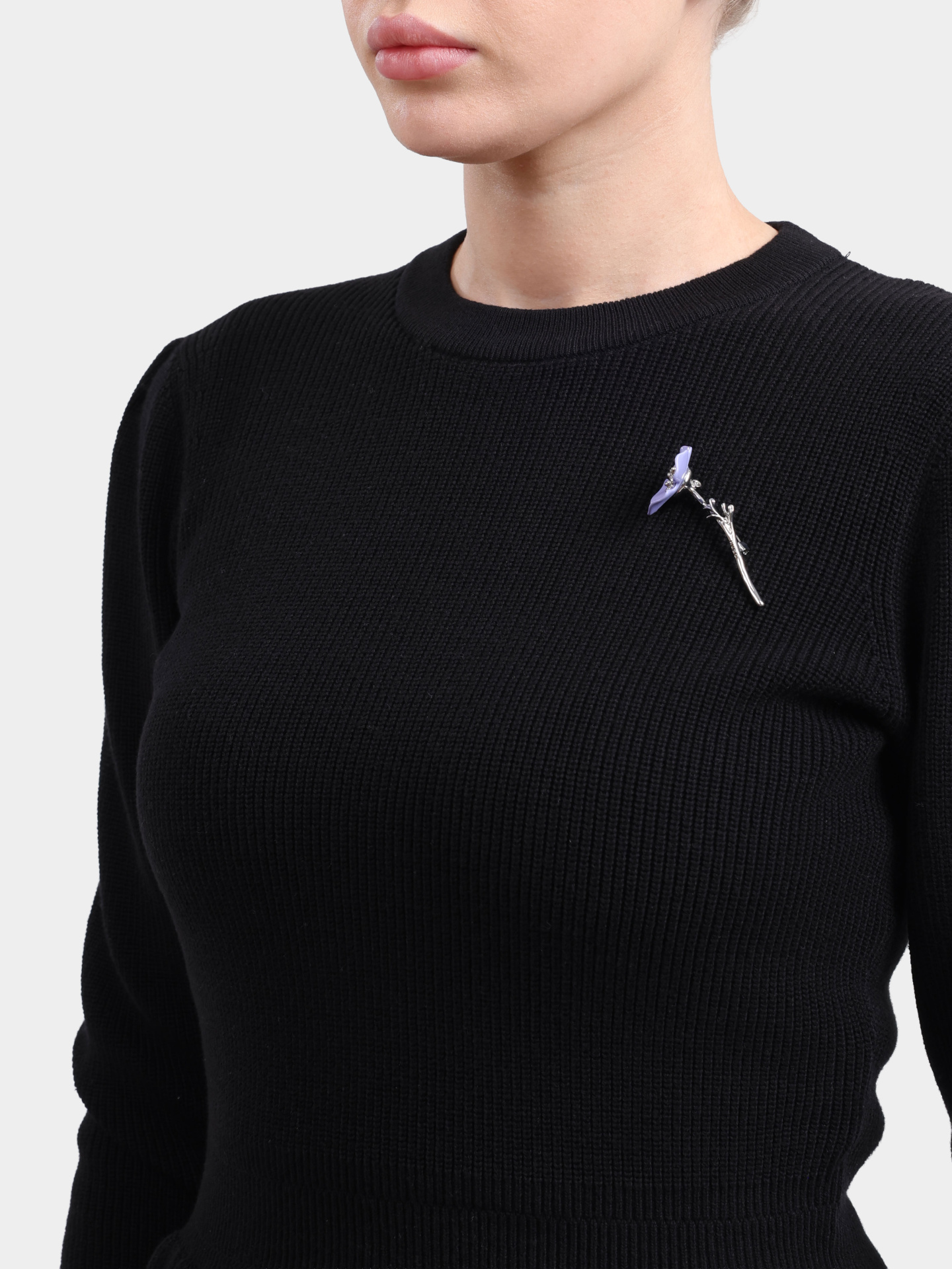 Джемпер Hugo 50554066 001 черный женский с баской — купить в интернет-магазине Verdistore