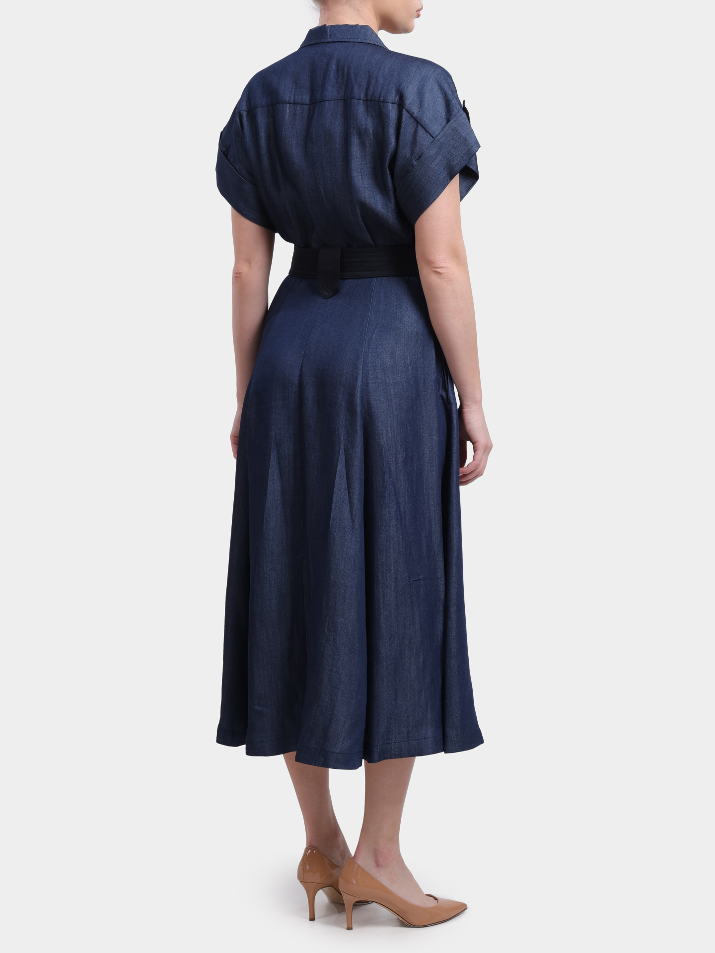 Платье Liu-Jo BLUE DENIM UA6315 D0335 77000 женское с крупным поясом и накладными карманами — купить в интернет-магазине Verdistore