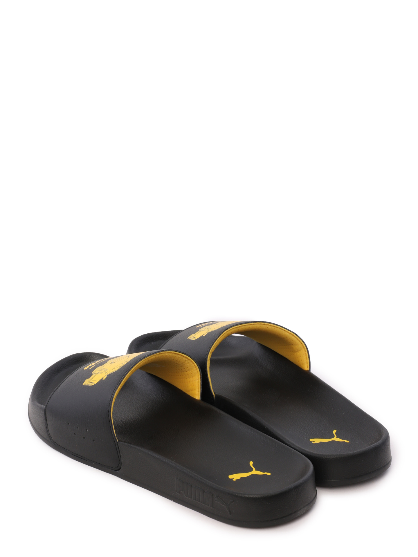 Тапки Puma x Porsche черные с желтым принтом на союзке — купить в интернет-магазине Verdistore