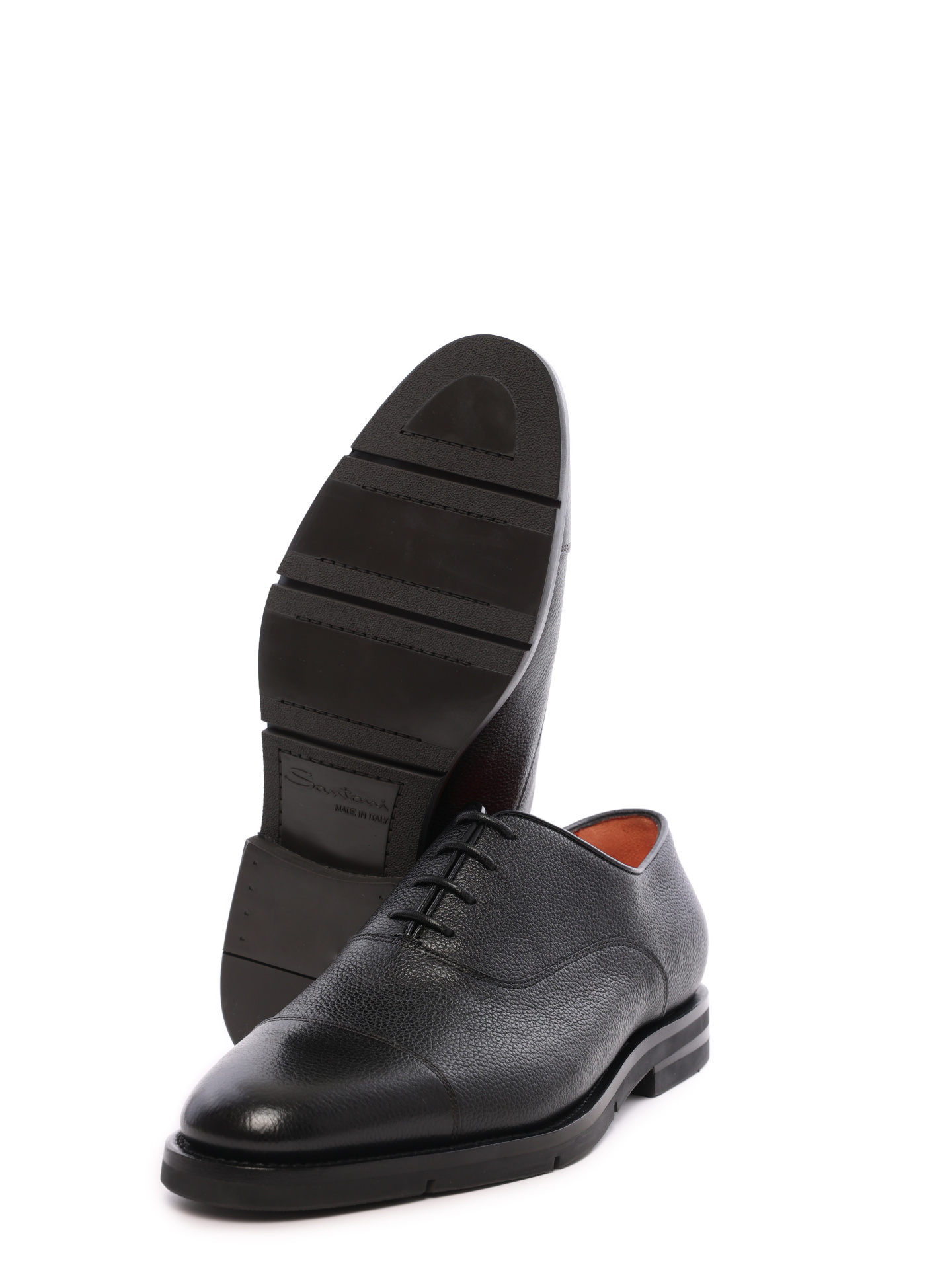 Оксфорды из мелкозернистой черной кожи — купить в интернет-магазине Verdistore