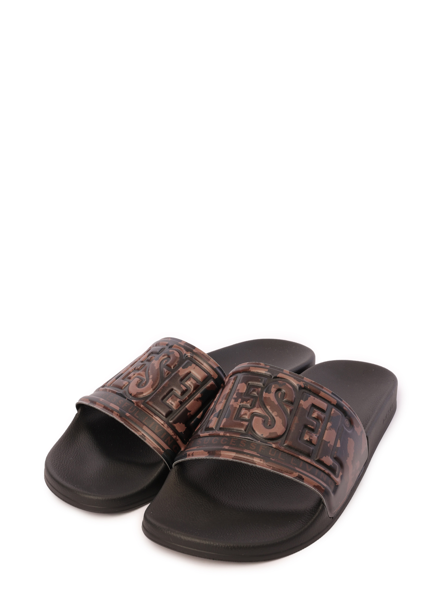 Шлепанцы Diesel Y03211P5605H9850 комбинированные мужские с логотипом — купить в интернет-магазине Verdistore