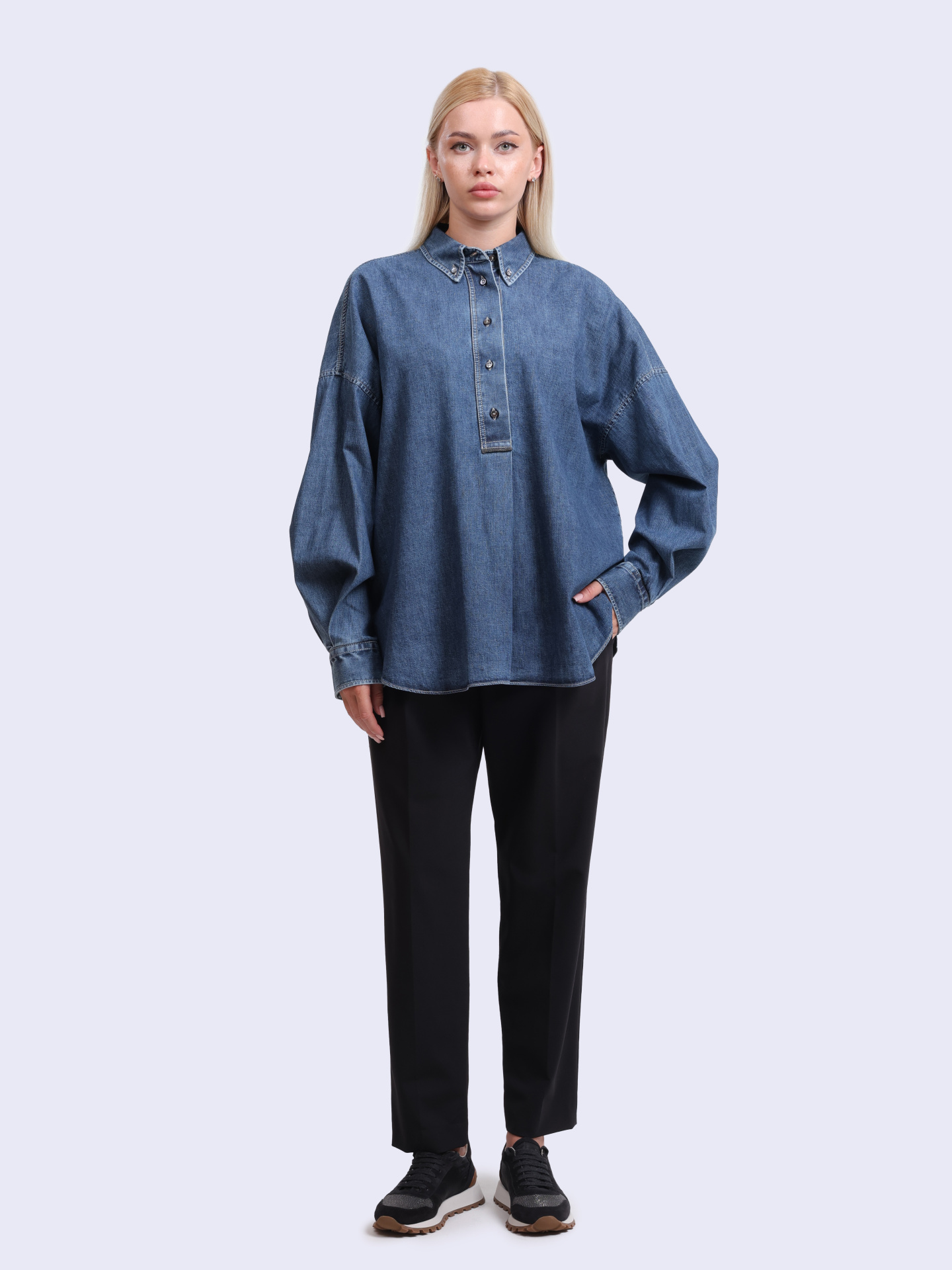 Рубашка Brunello Cucinelli MH192RA905 джинсовая женская — купить в интернет-магазине Verdistore