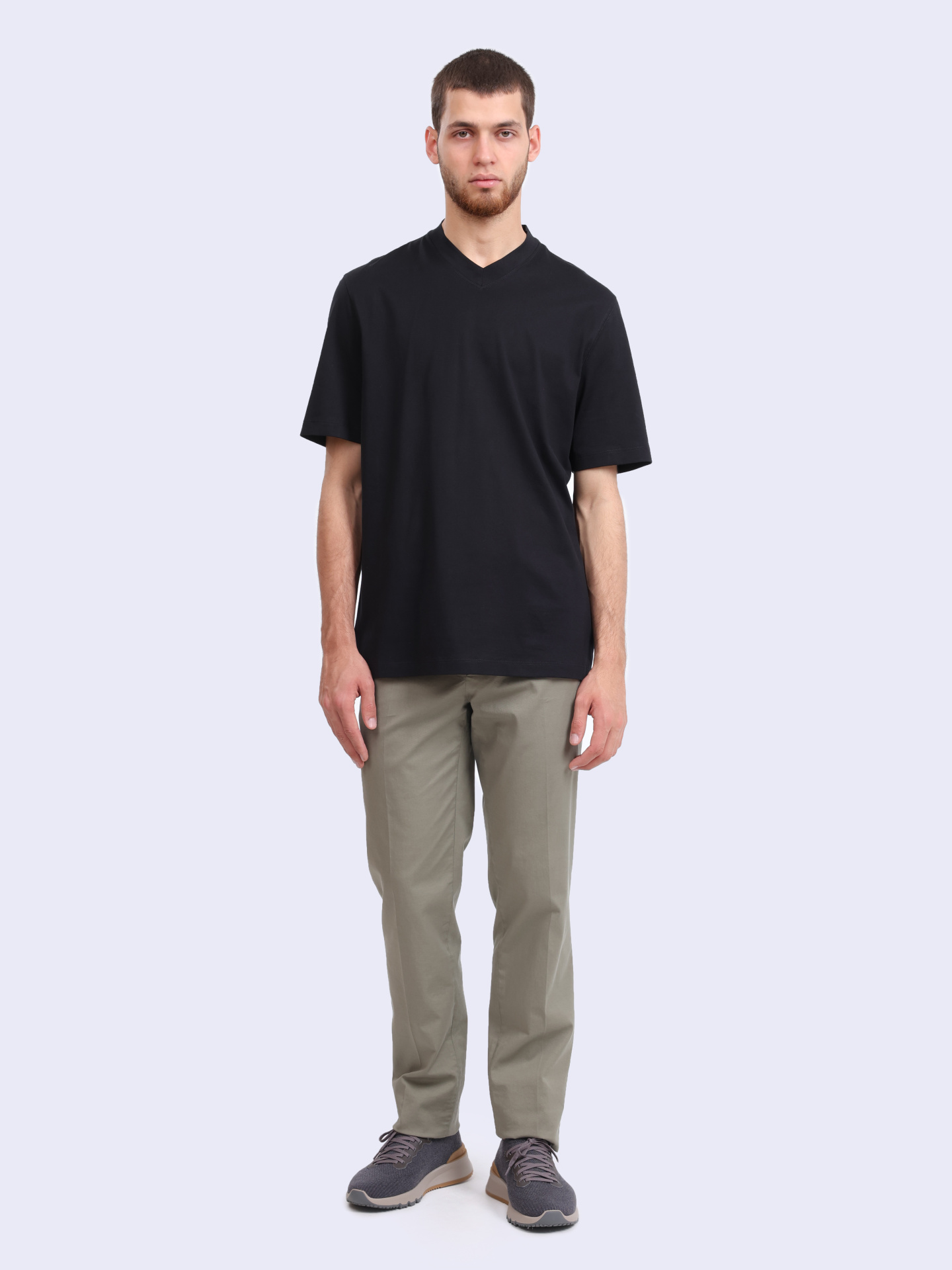 Брюки Brunello Cucinelli M289LI1770 C6315 оливковые мужские из хлопка — купить в интернет-магазине Verdistore