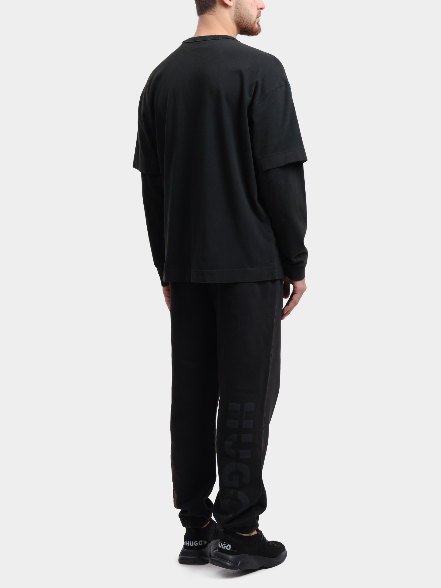 Лонгслив Hugo 50546541 036 темно-серый мужской — купить в интернет-магазине Verdistore