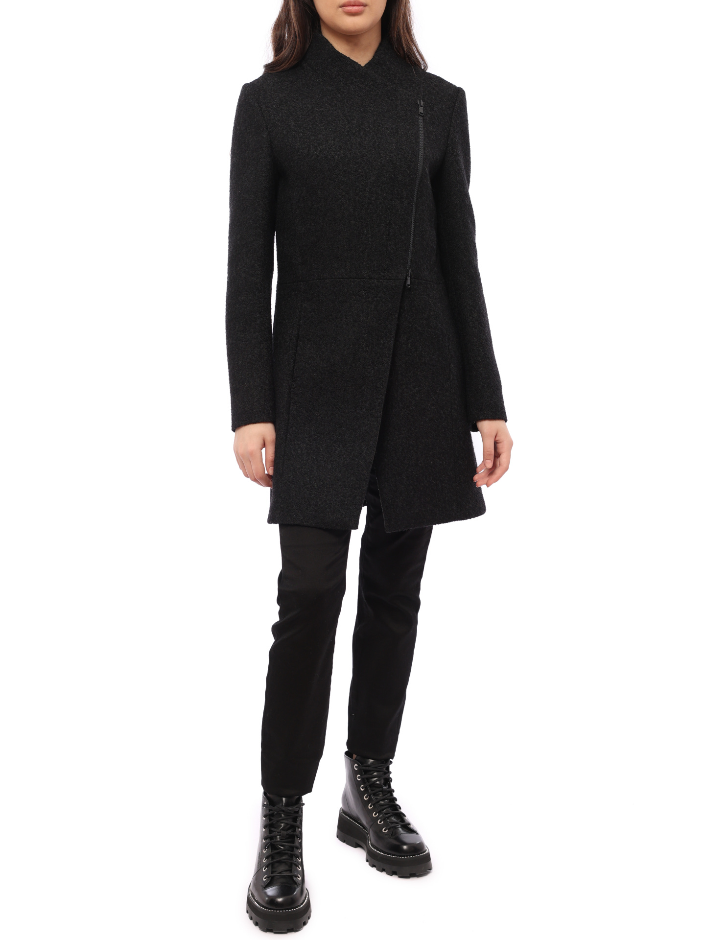 Пальто Brunello Cucinelli MA5704668 черное женское шерстяное — купить в интернет-магазине Verdistore