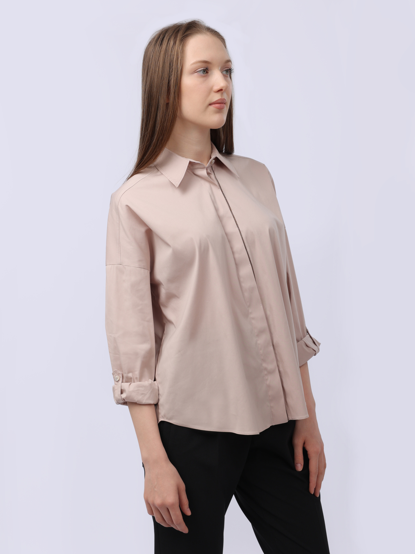 Рубашка Brunello Cucinelli M0091B1375 C9600 бежевая женская — купить в интернет-магазине Verdistore