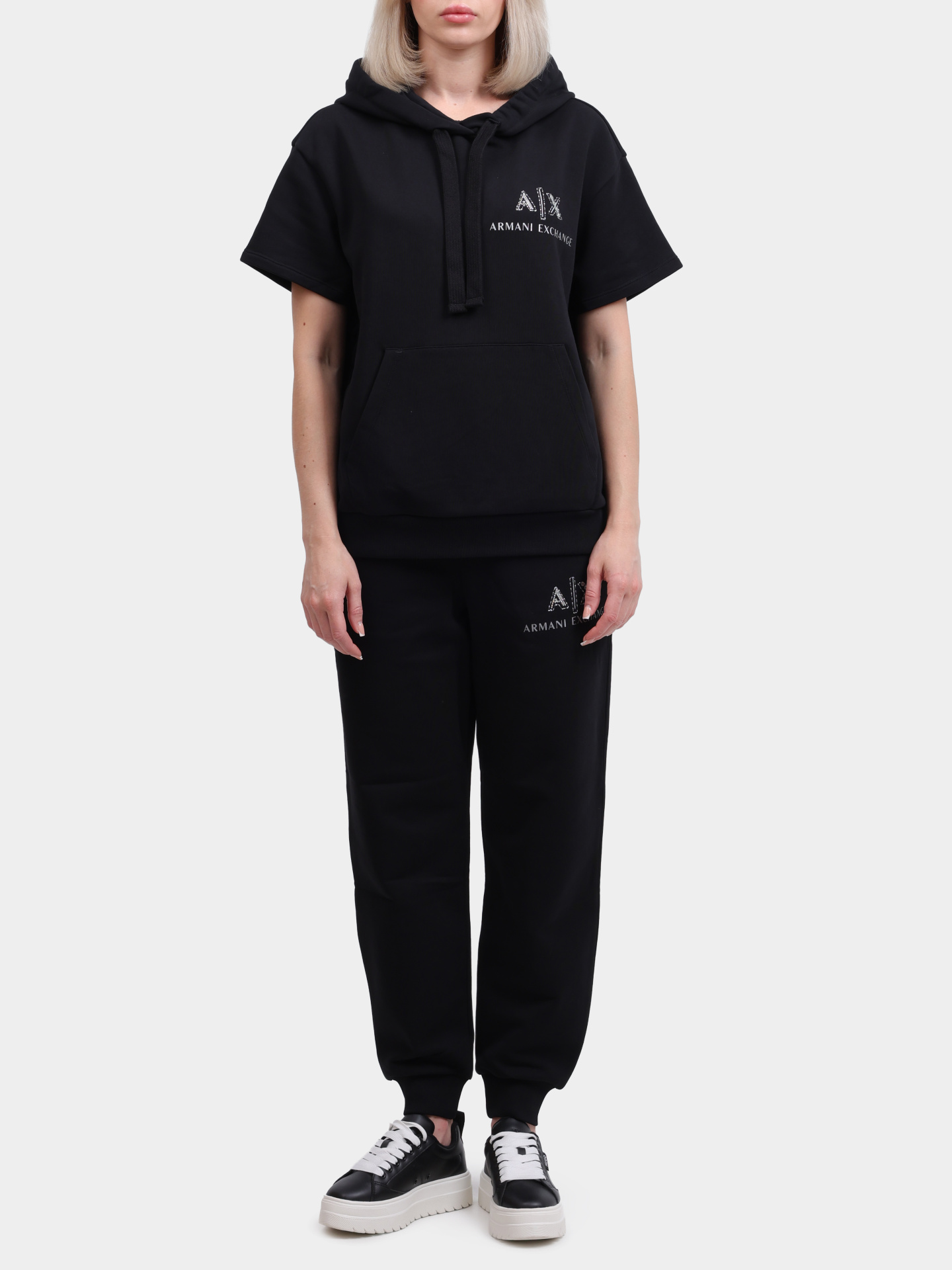 Худи Armani Exchange XW000161 AF11851 UC001 хлопковое женское — купить в интернет-магазине Verdistore