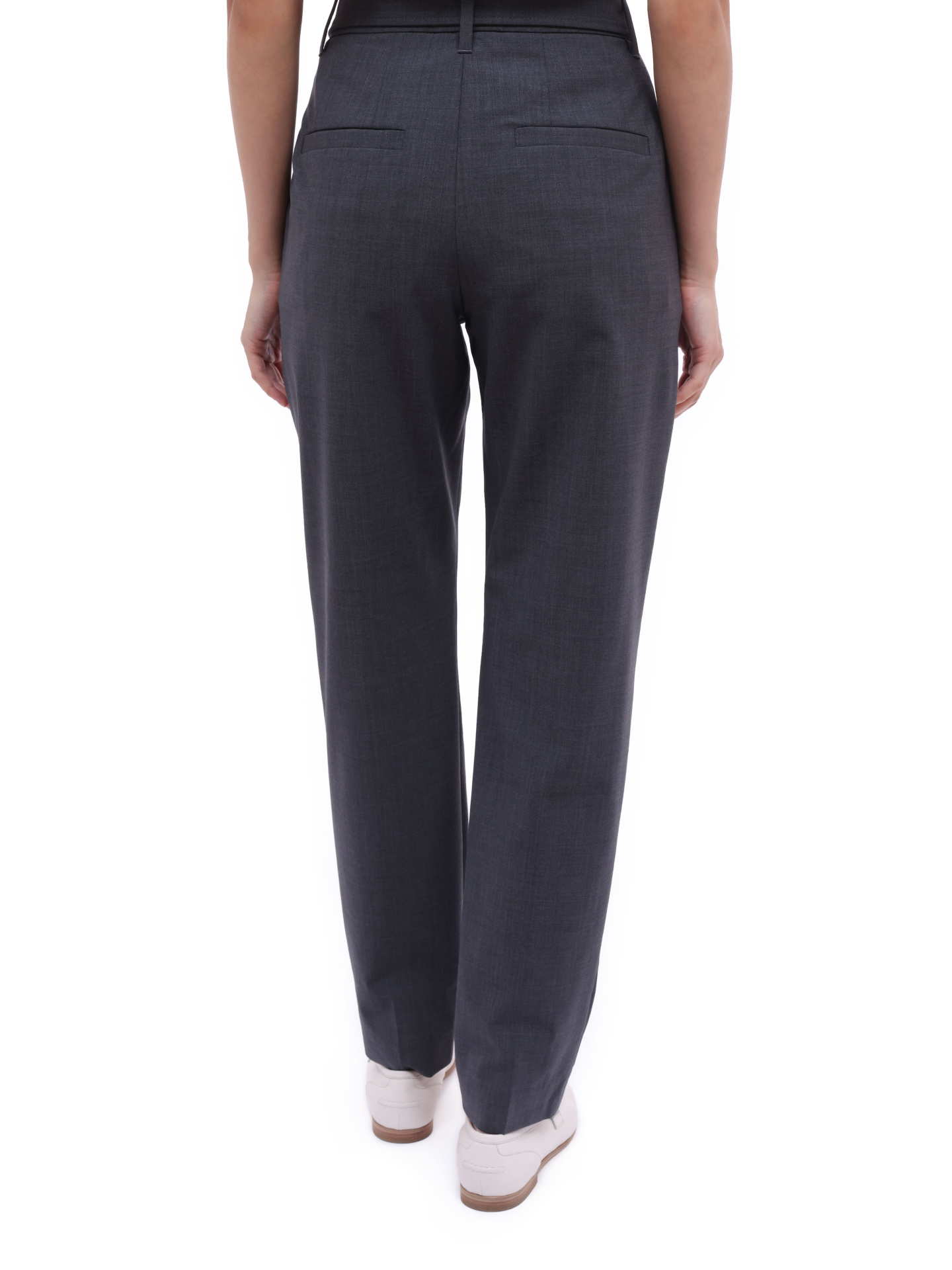 Брюки Brunello Cucinelli M0W07P7465 C4078 серые женские с поясом — купить в интернет-магазине Verdistore