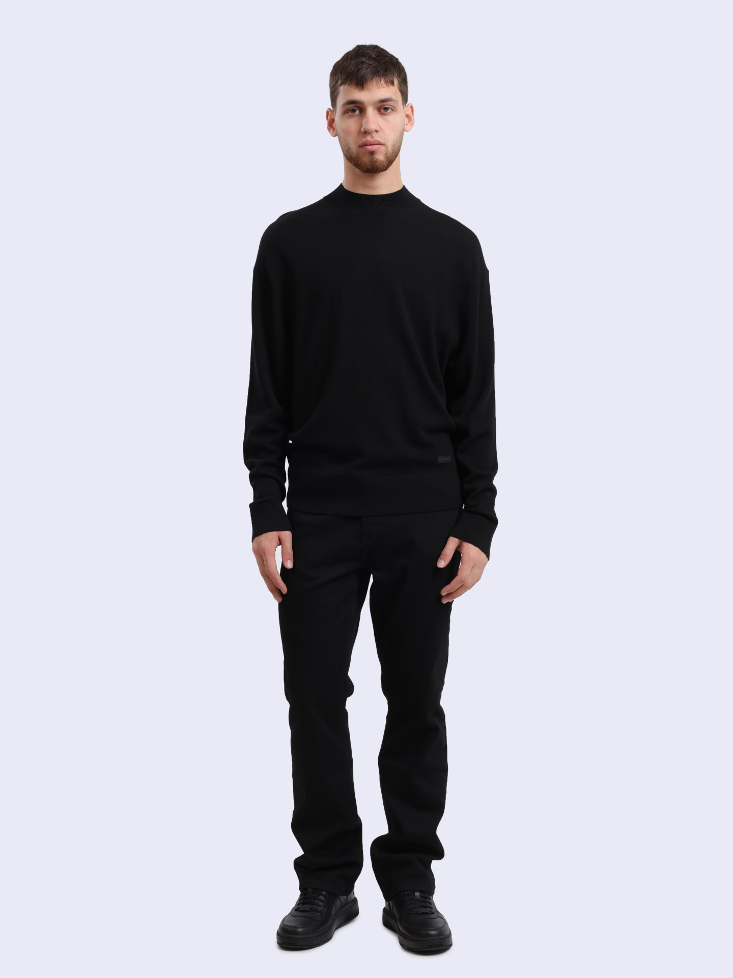 Свитер Calvin Klein K10K111942 черный мужской из шерсти — купить в интернет-магазине Verdistore