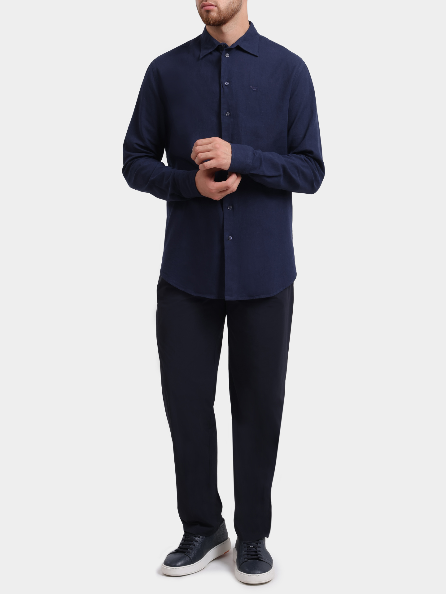 Рубашка Emporio Armani EM000099 TE20550 UB109 темно-синяя мужская — купить в интернет-магазине Verdistore