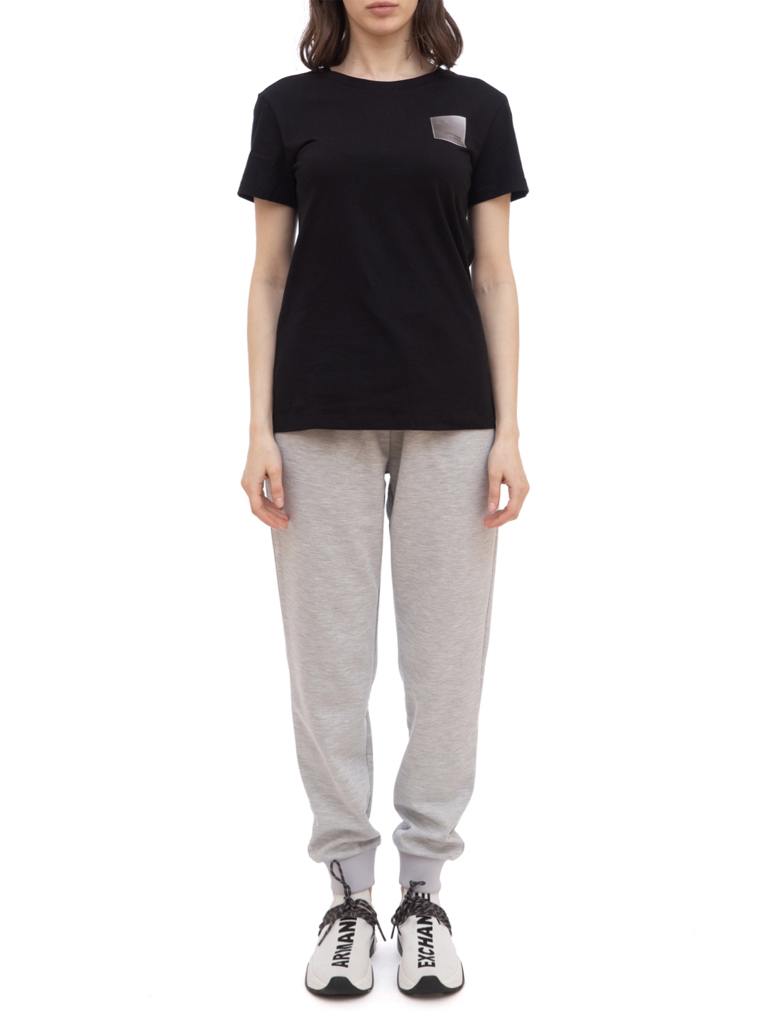 Футболка Armani Exchange 3KYTKA черная женская с логотипом — купить в интернет-магазине Verdistore