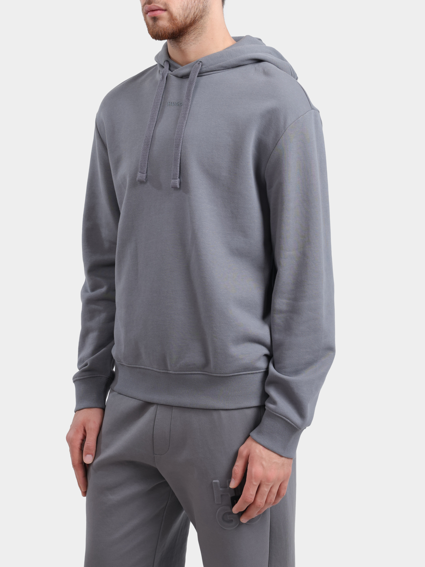 Худи Hugo Dapo 10231445 01 50486478 серое мужское — купить в интернет-магазине Verdistore