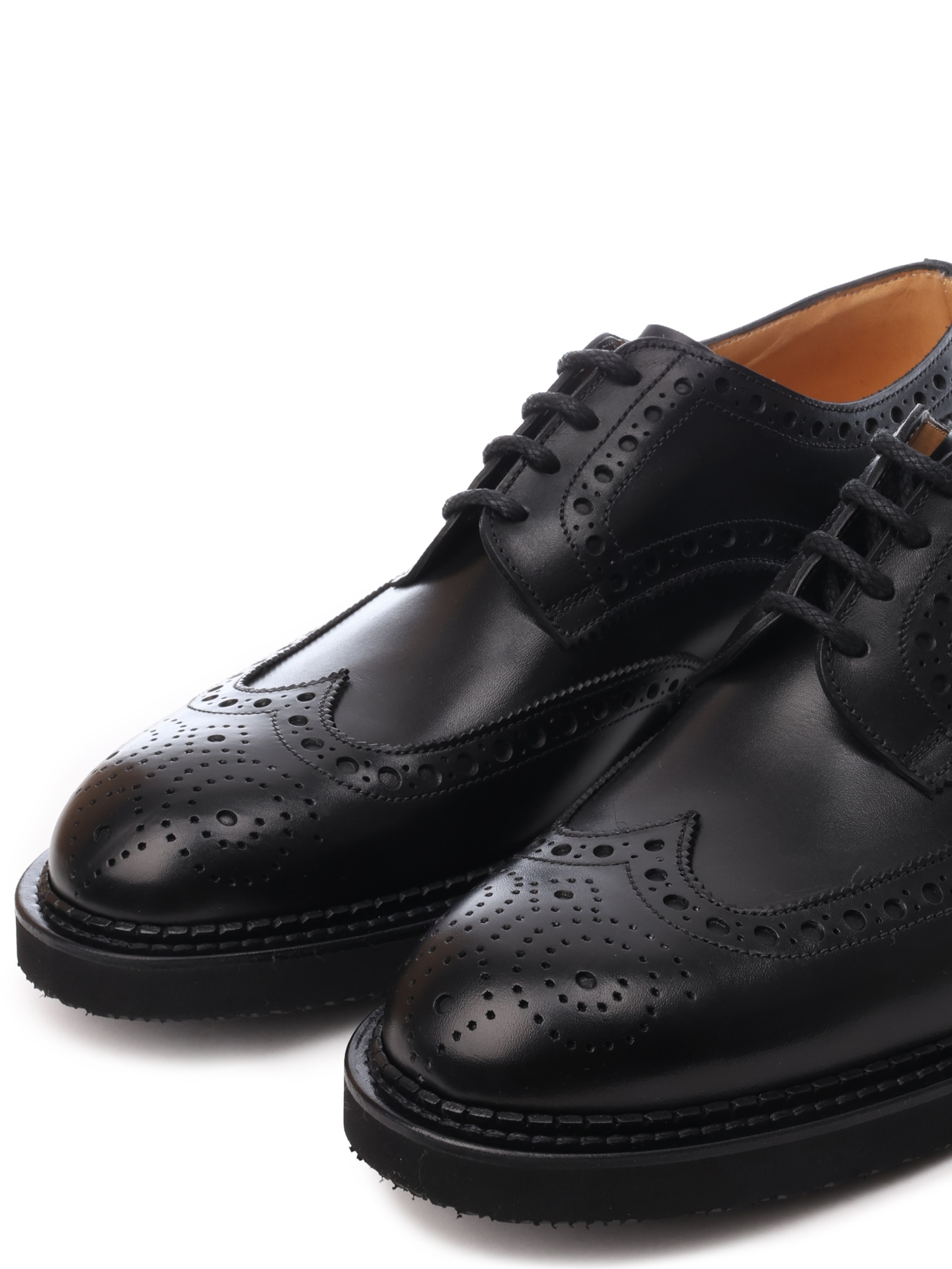 Дерби черные кожаные с каблуком и приподнятым носком  — купить в интернет-магазине Verdistore