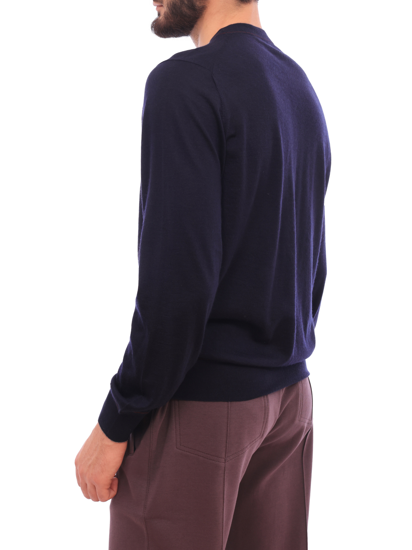 Свитер Brunello Cucinelli M2300240 CJU42 темно-синий мужской кашемировый — купить в интернет-магазине Verdistore