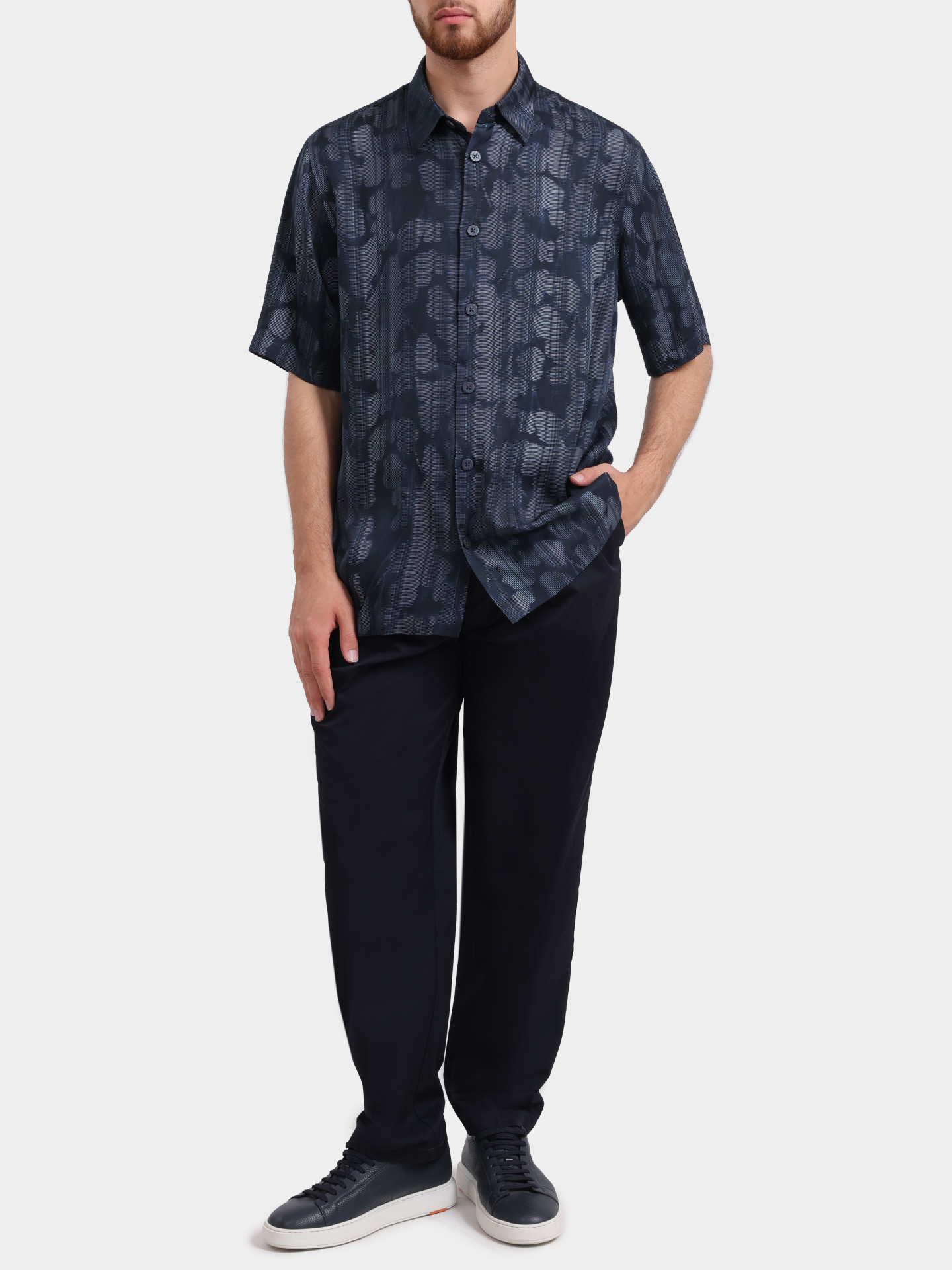 Рубашка Armani Exchange XM002106 AF13235 FB445 мужская из вискозы — купить в интернет-магазине Verdistore