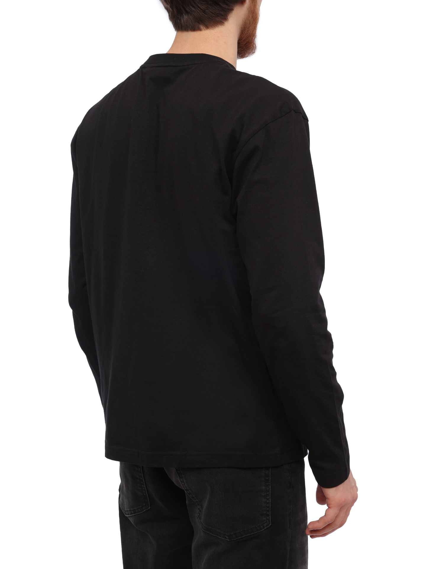 Лонгслив Calvin Klein K10K111847 черный мужской из хлопка — купить в интернет-магазине Verdistore