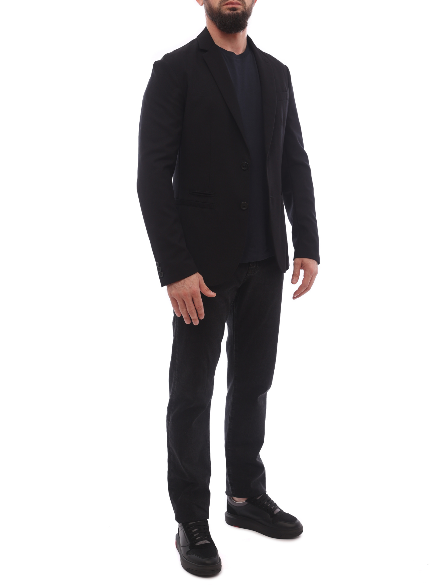 Пиджак Armani Exchange 6HZG46 ZNPWZ 1200 черный мужской приталенный — купить в интернет-магазине Verdistore