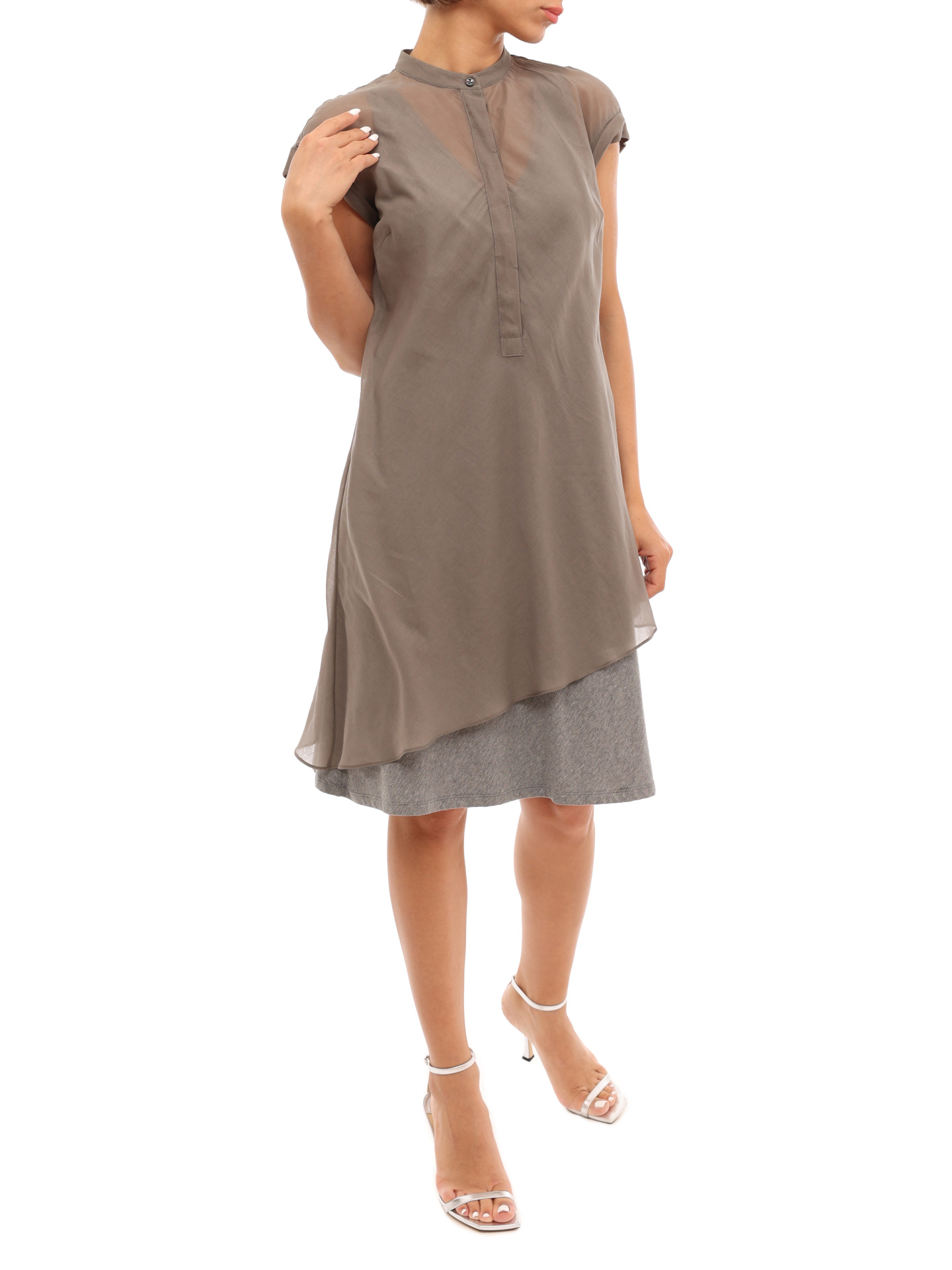 Платье Brunello Cucinelli MB971A9305 бежевое женское — купить в интернет-магазине Verdistore