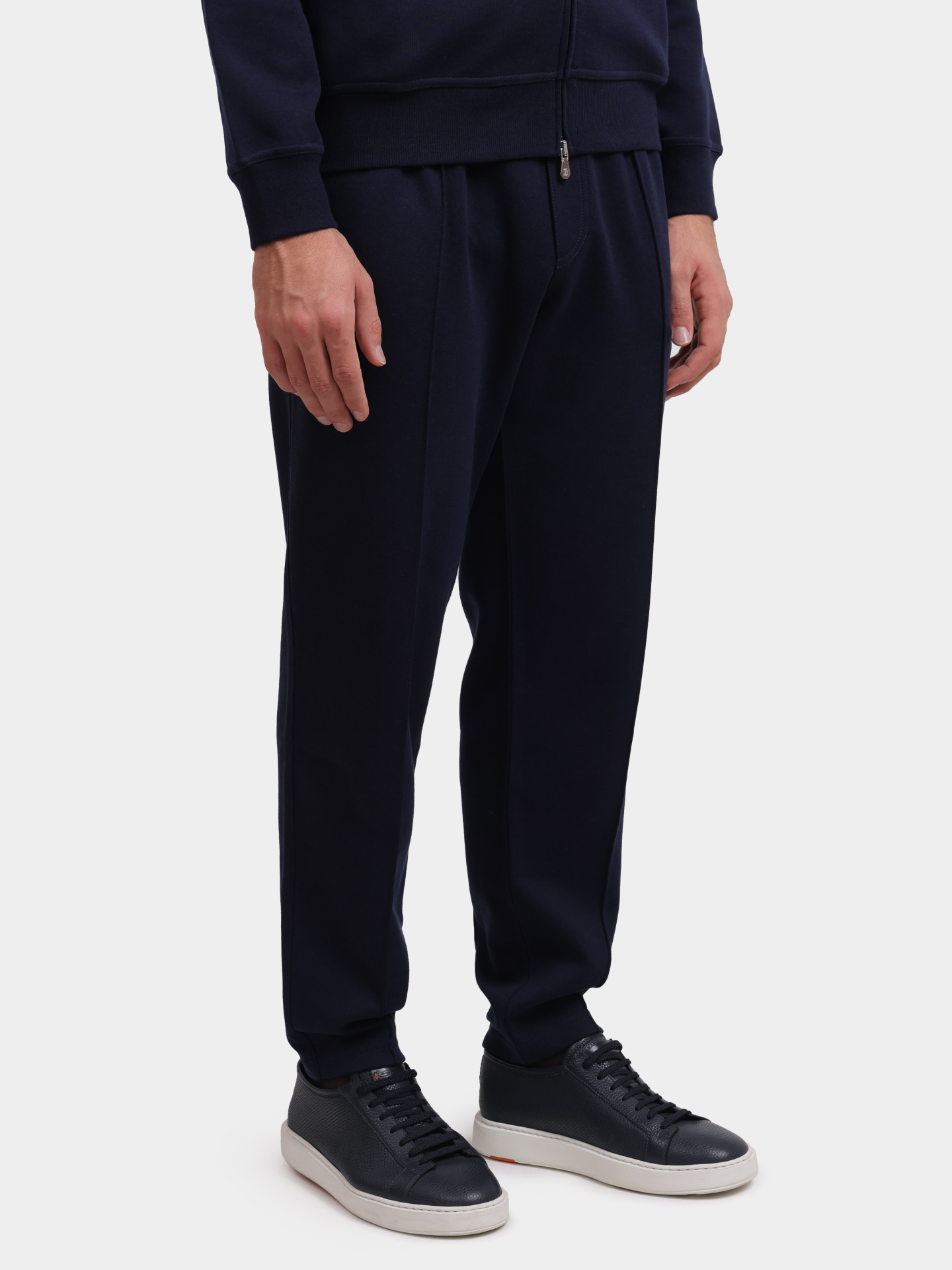 Брюки Brunello Cucinelli MM831B2328 C1265 темно-синие мужские со стрелками — купить в интернет-магазине Verdistore