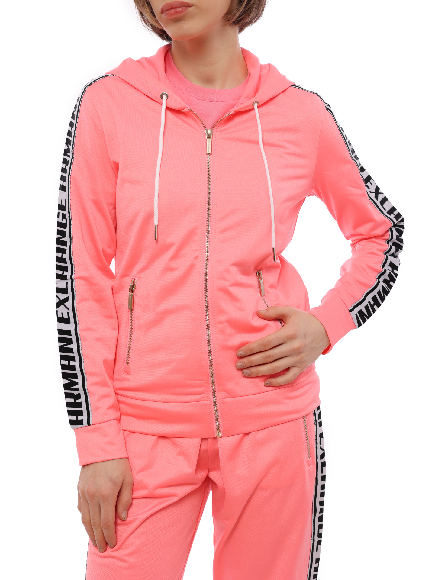 Мастерка Armani Exchange 3HYM84 YJ52Z 1475 розовая женская с контрастными панелями — купить в интернет-магазине Verdistore