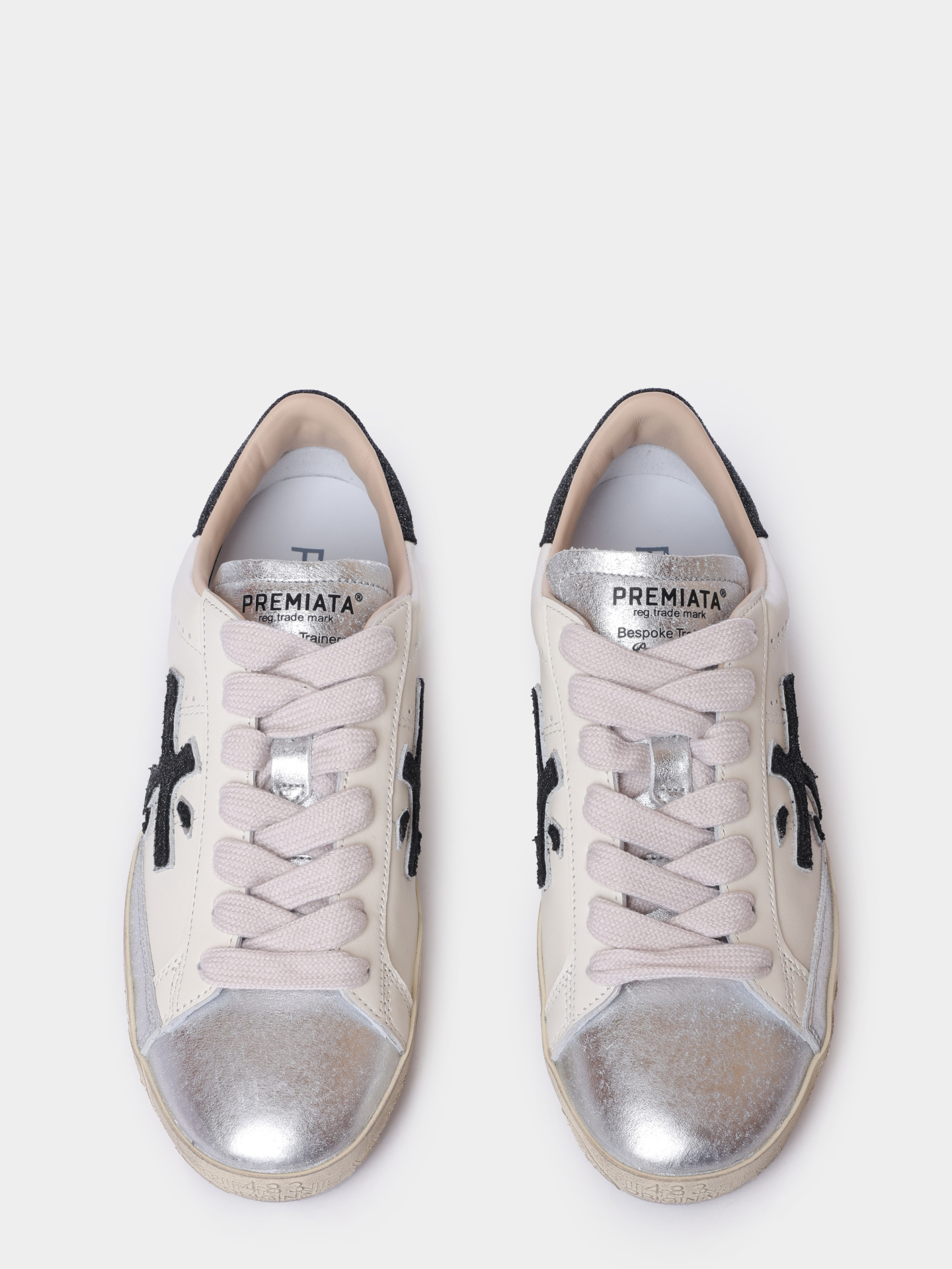 Кеды Premiata Sport STEVEND VAR 6936 молочные женские комбинированные с серебристым носком — купить в интернет-магазине Verdistore