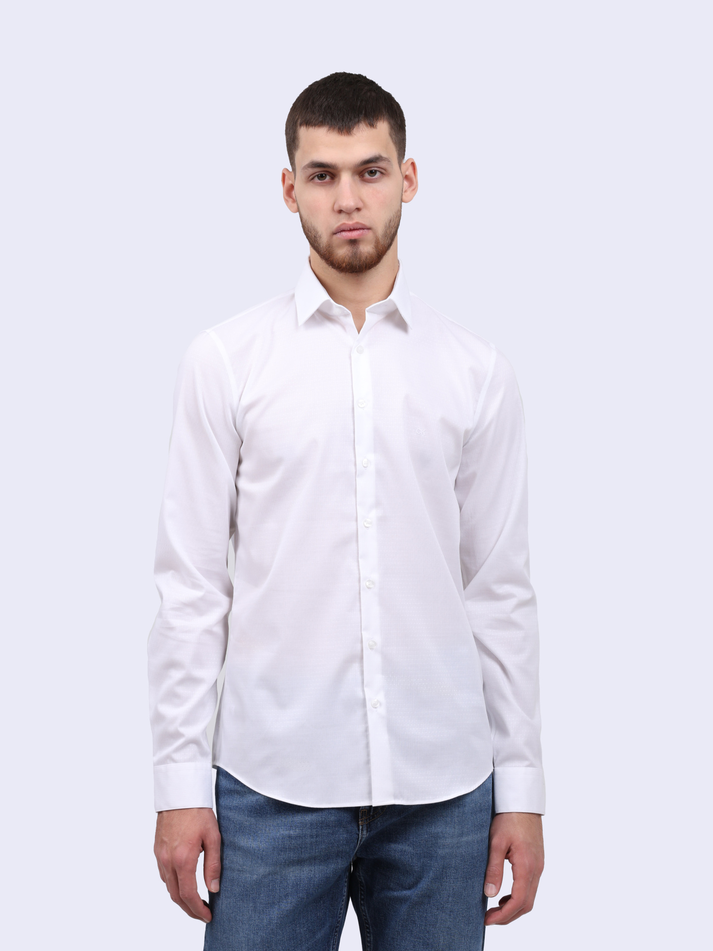 Рубашка Calvin Klein K10K113165 YAF белая мужская — купить в интернет-магазине Verdistore