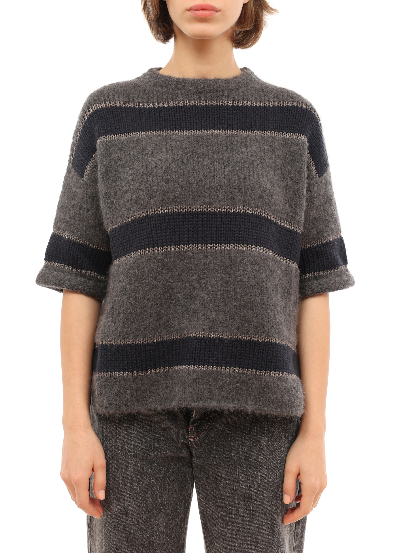 Свитер Brunello Cucinelli M6B382820 CH735 полосатый женский — купить в интернет-магазине Verdistore