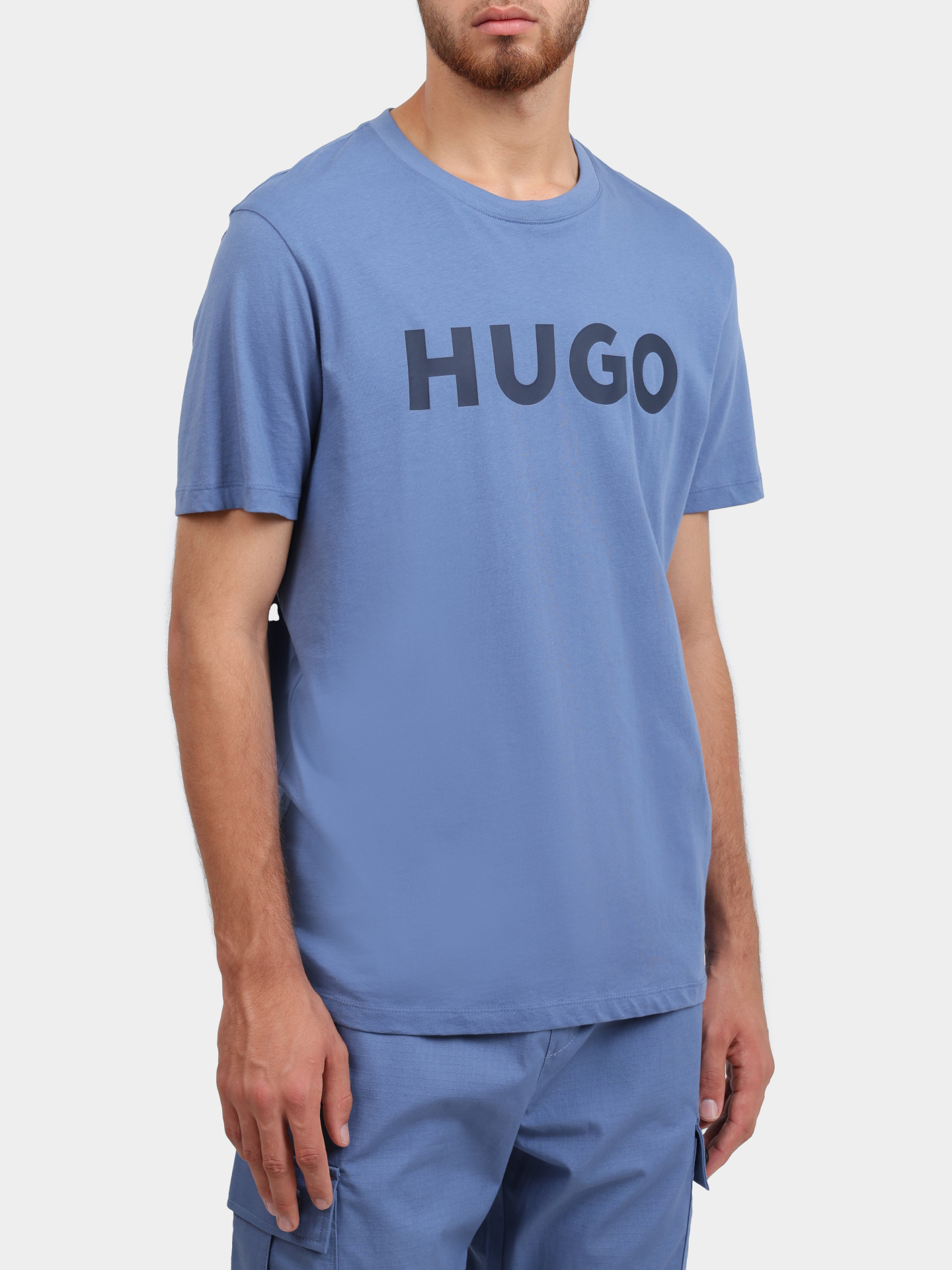 Футболка Hugo Dulivio 10229761 01 50467556 476 синяя мужская с логотипом — купить в интернет-магазине Verdistore