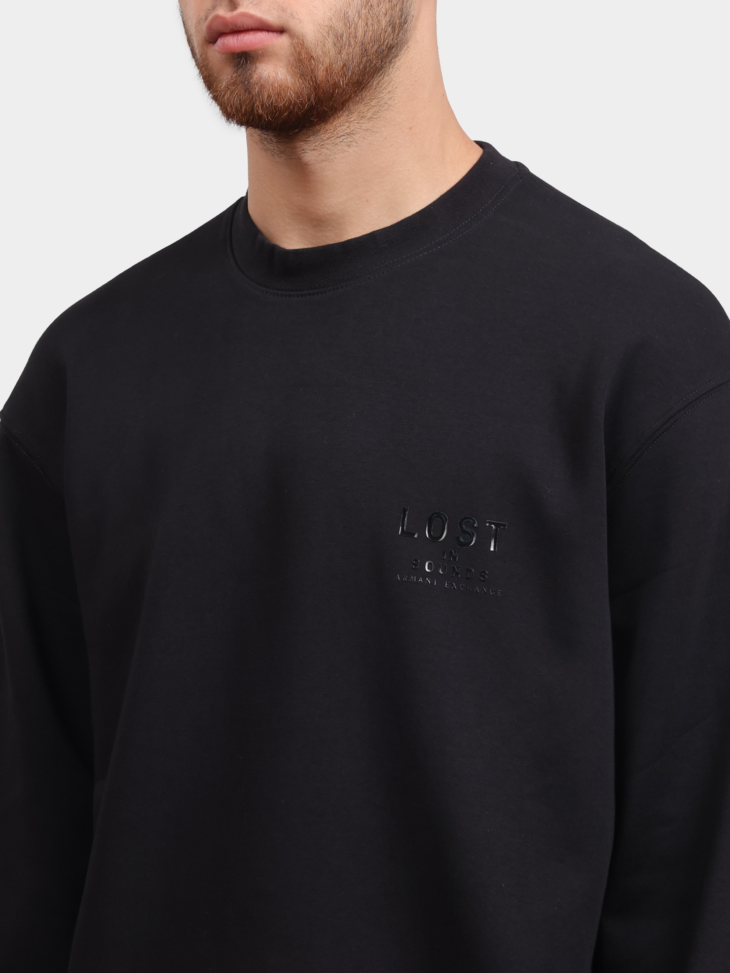 Свитшот Armani Exchange XM000491 AF13047 UC001 черный мужской — купить в интернет-магазине Verdistore