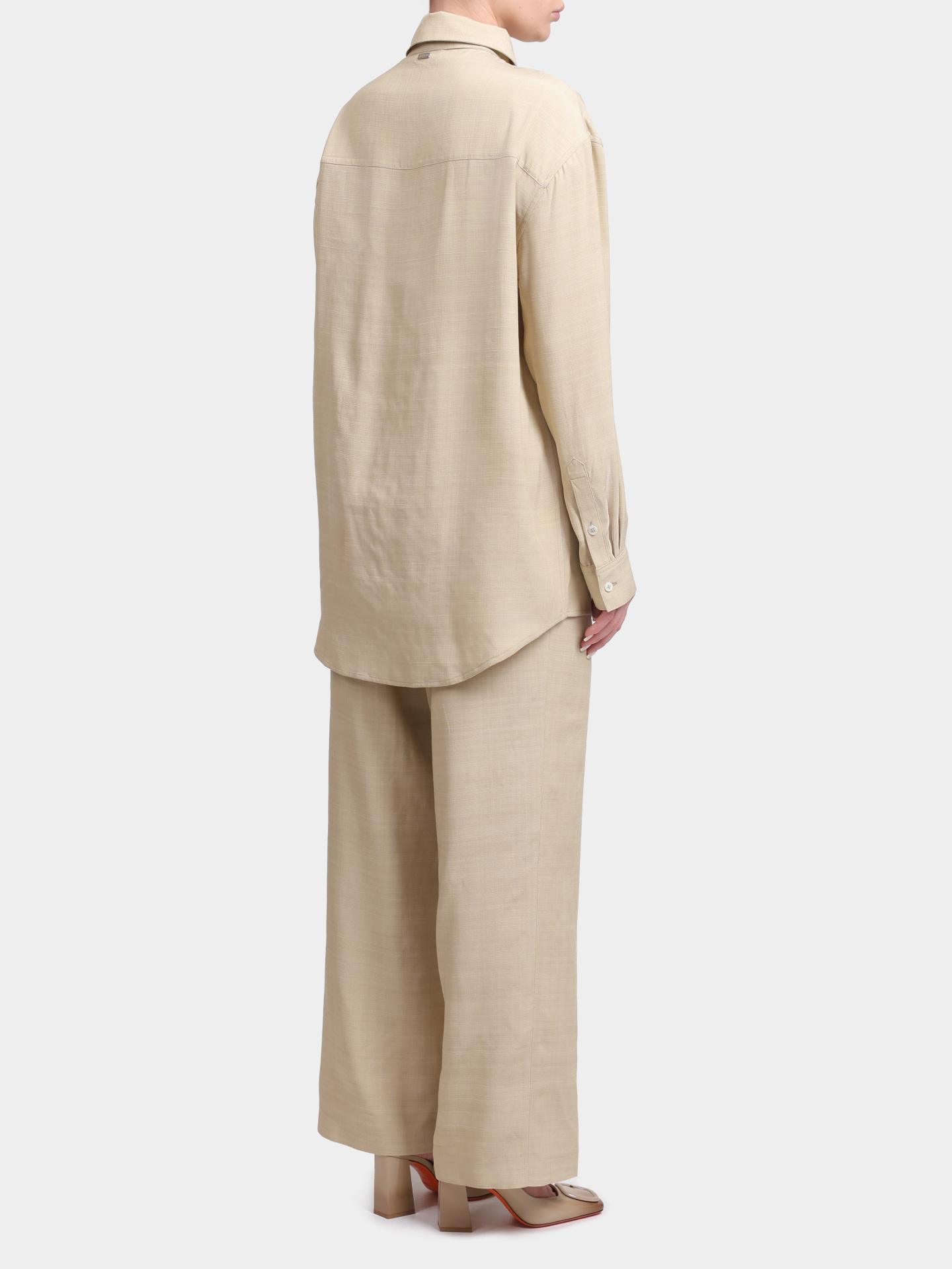 Блуза Herno CM000039D 12876 2000 бежевая женская свободного кроя — купить в интернет-магазине Verdistore