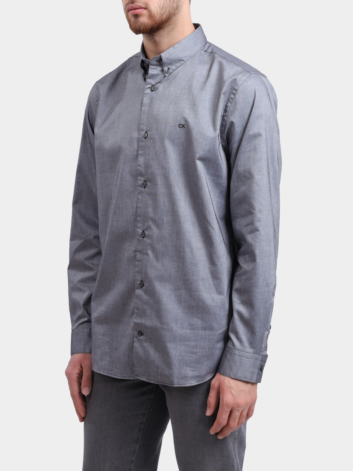 Рубашка Calvin Klein K10K113212 0GP серая мужская — купить в интернет-магазине Verdistore