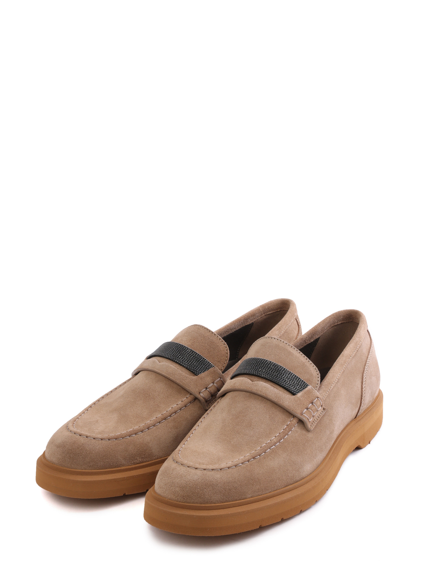 Лоферы Brunello Cucinelli MZSFGB1120 C8491 коричневые женские из замши — купить в интернет-магазине Verdistore