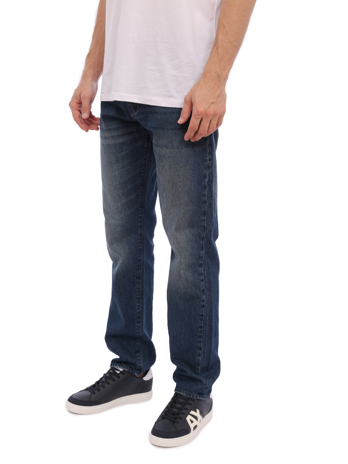 Джинсы Armani Exchange 6RZJ16 Z18JZ 1500 синие мужские с потертостями — купить в интернет-магазине Verdistore